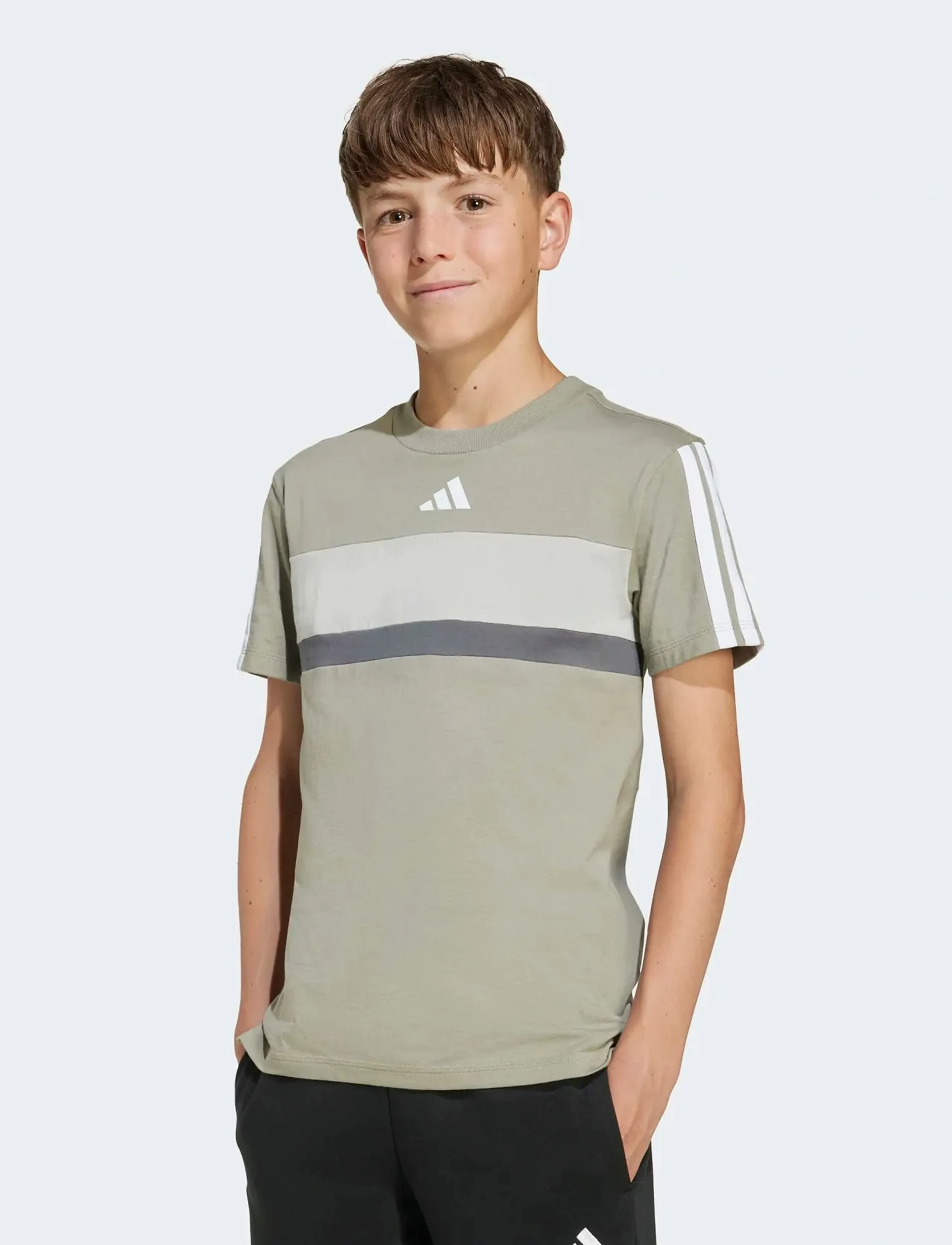 adidas Sportswear J 3S TIB T - Kortærmede T-shirts - SILPEB/METGRY/GRESIX / grey