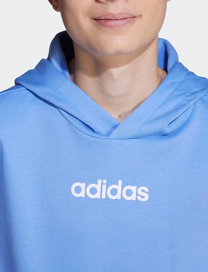 adidas Sportswear - J LIN FL HD - džemperi ar kapuci - blufus/white - 2