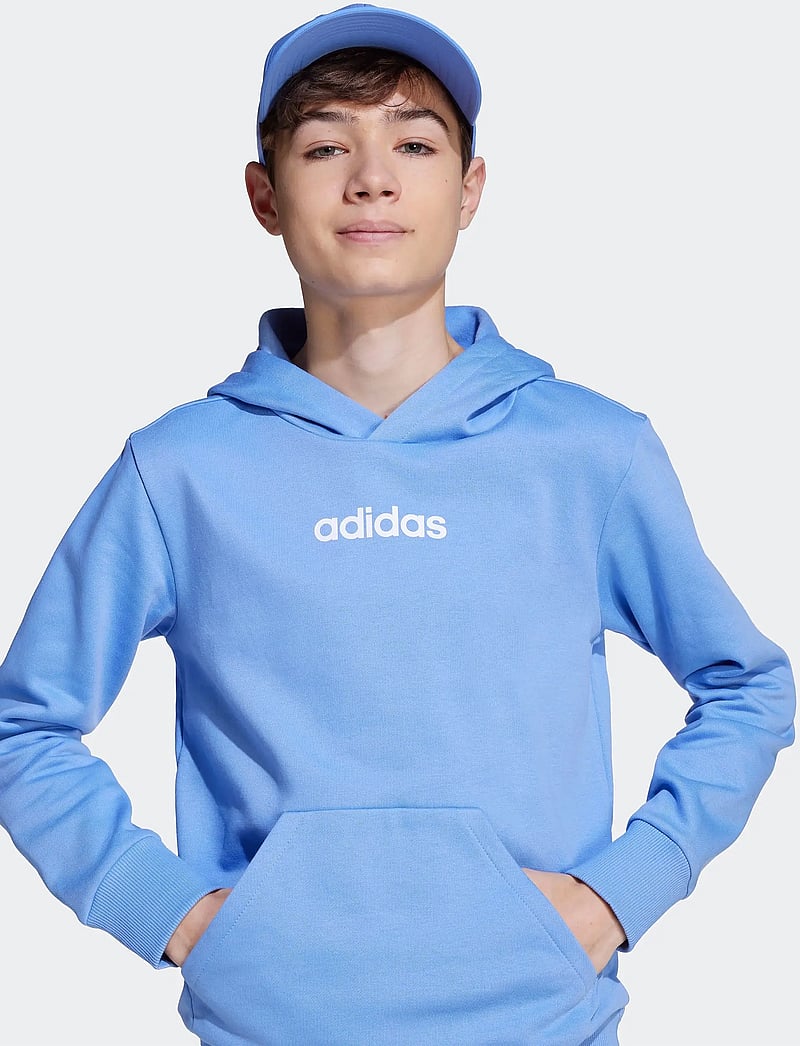 adidas Sportswear - J LIN FL HD - džemperi ar kapuci - blufus/white - 3