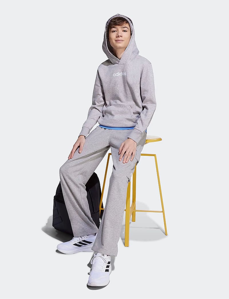 adidas Sportswear - J LIN FL HD - kapuzenpullover - mgreyh/white - 0