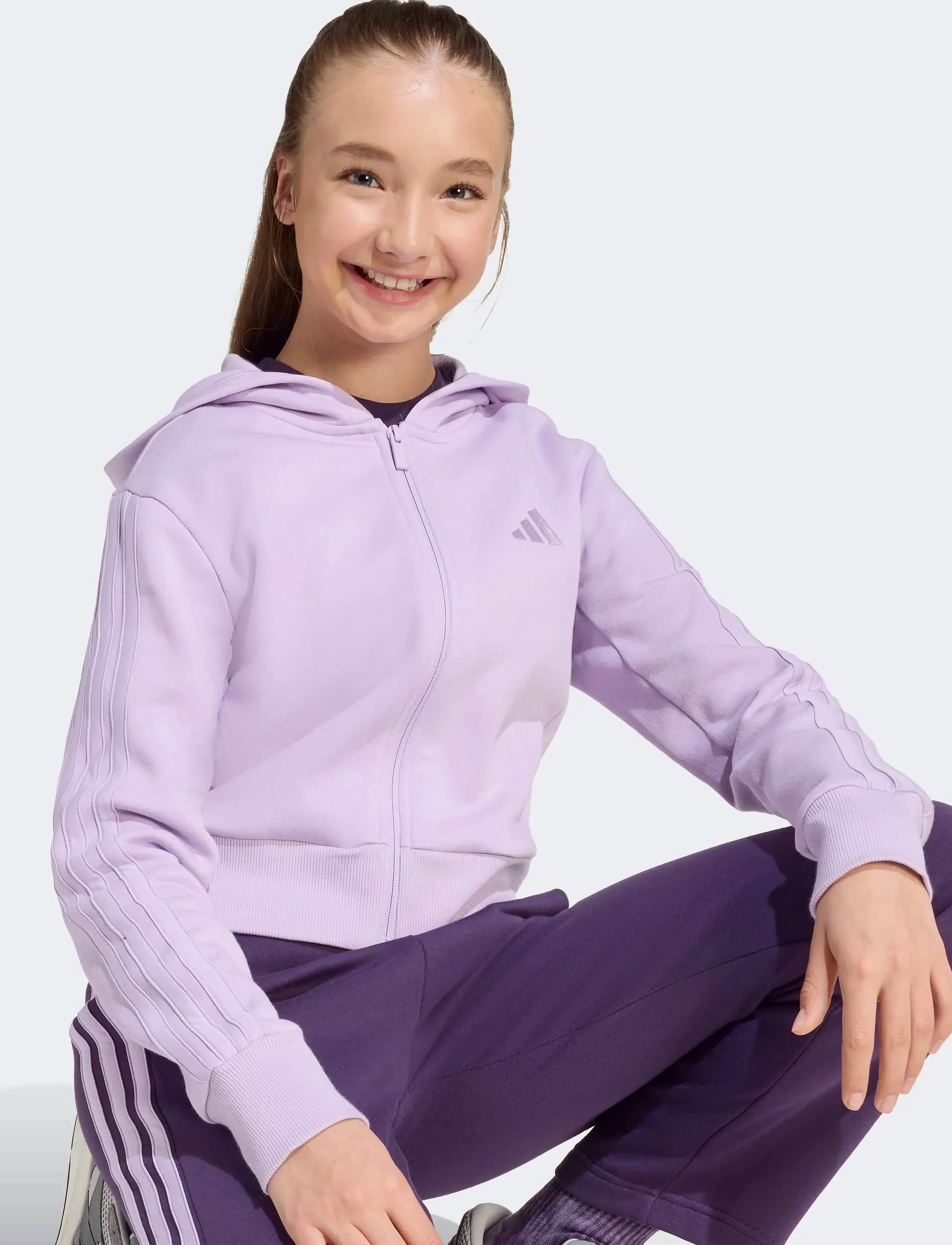 adidas Sportswear - JG 3S FL TS 240 - joggingsæt & matchende sæt - powplu/aurplu - 3