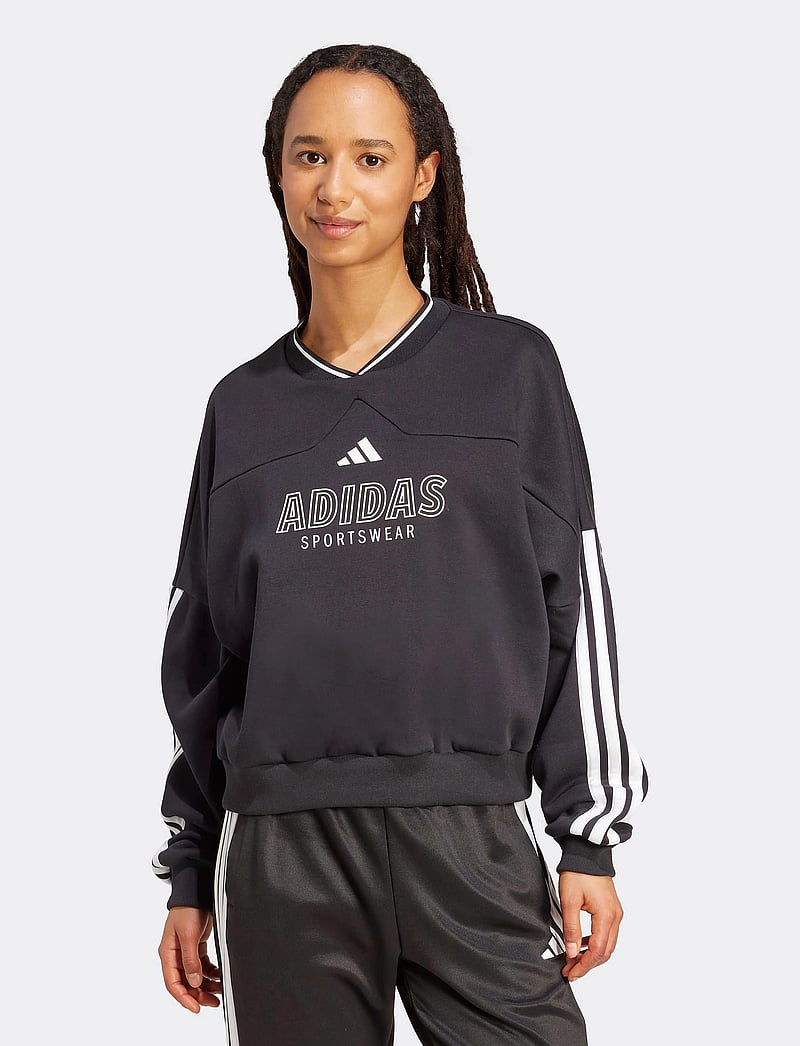 adidas Sportswear - W TIRO FL SWT - dressipluusid - black/white - 3