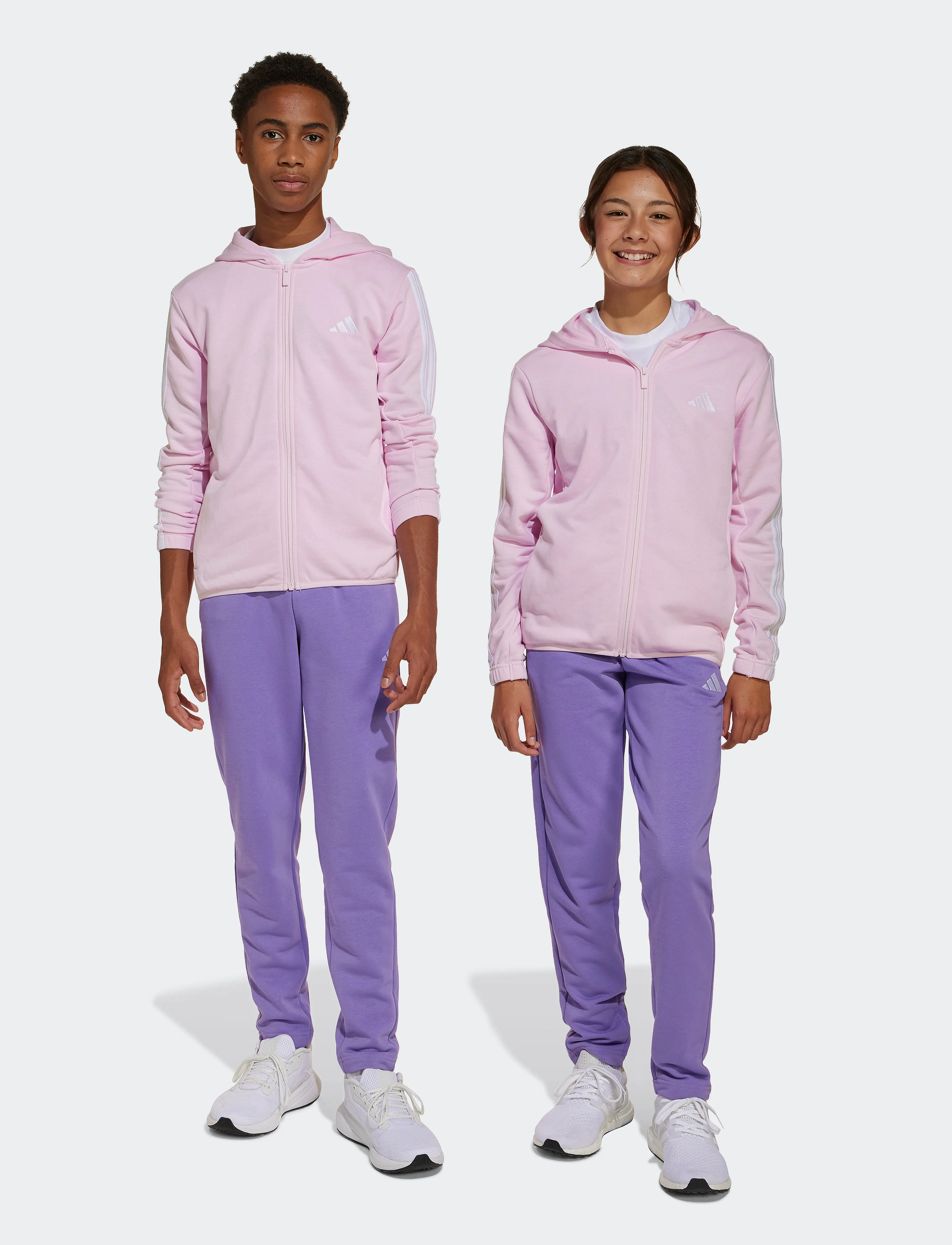 adidas Sportswear J 3S FT TS 220 - Treniņtērpi - CLPINK/WHITE / pink/rose