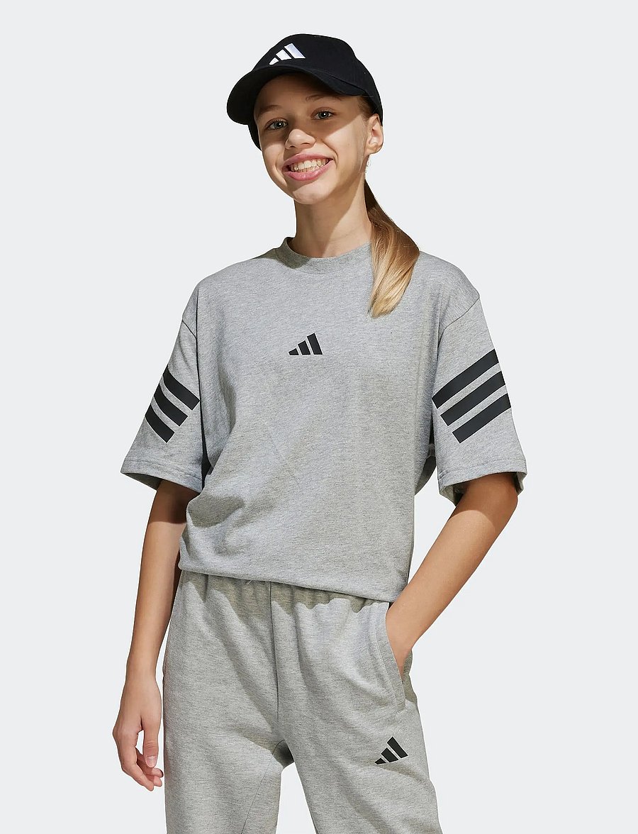 adidas Sportswear - J FI 3S T - t-shirts à manches courtes - mgreyh/black - 0