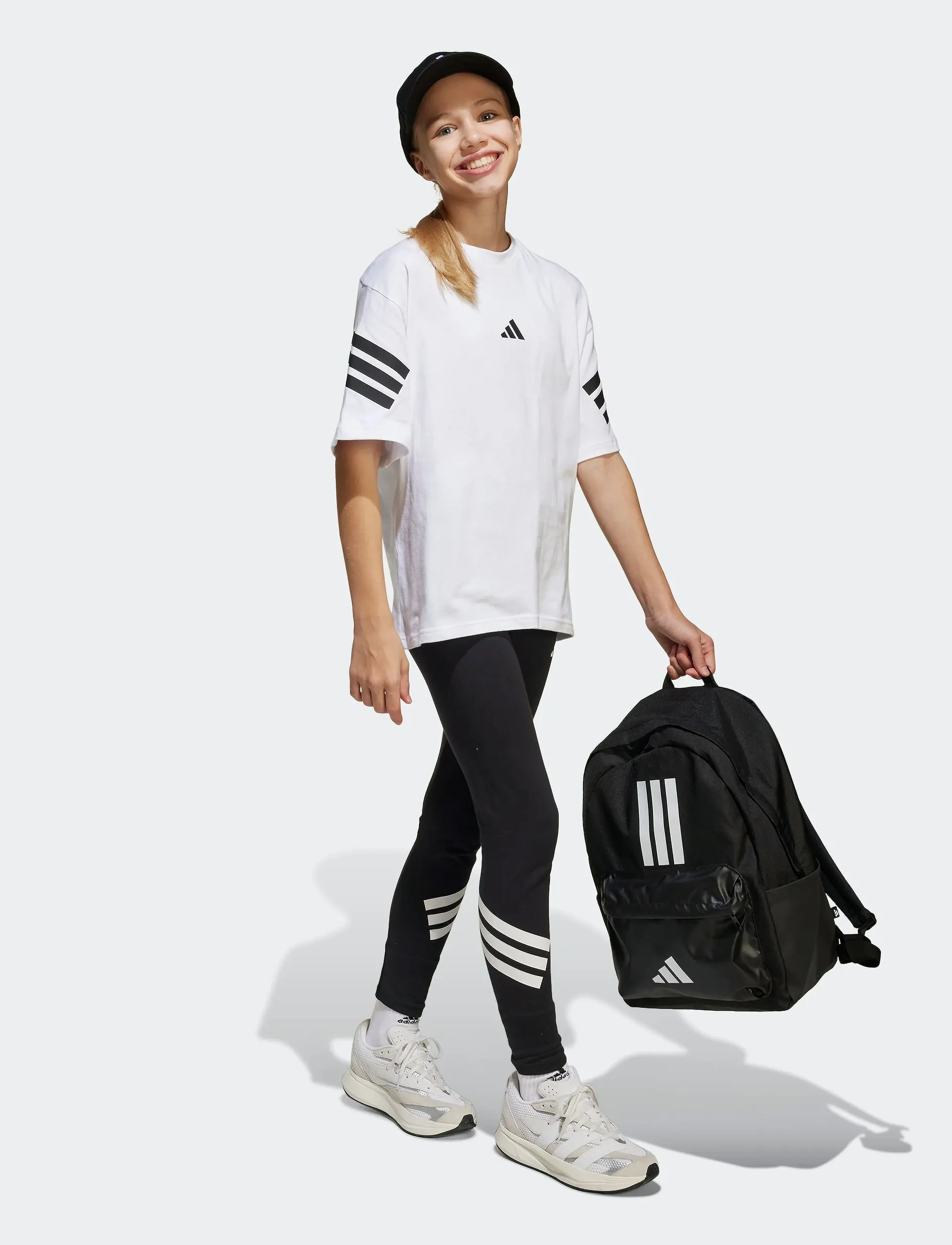 adidas Sportswear J Fi 3S T, 152, T-shirts, Weiß - Short-sleeved, Kinder