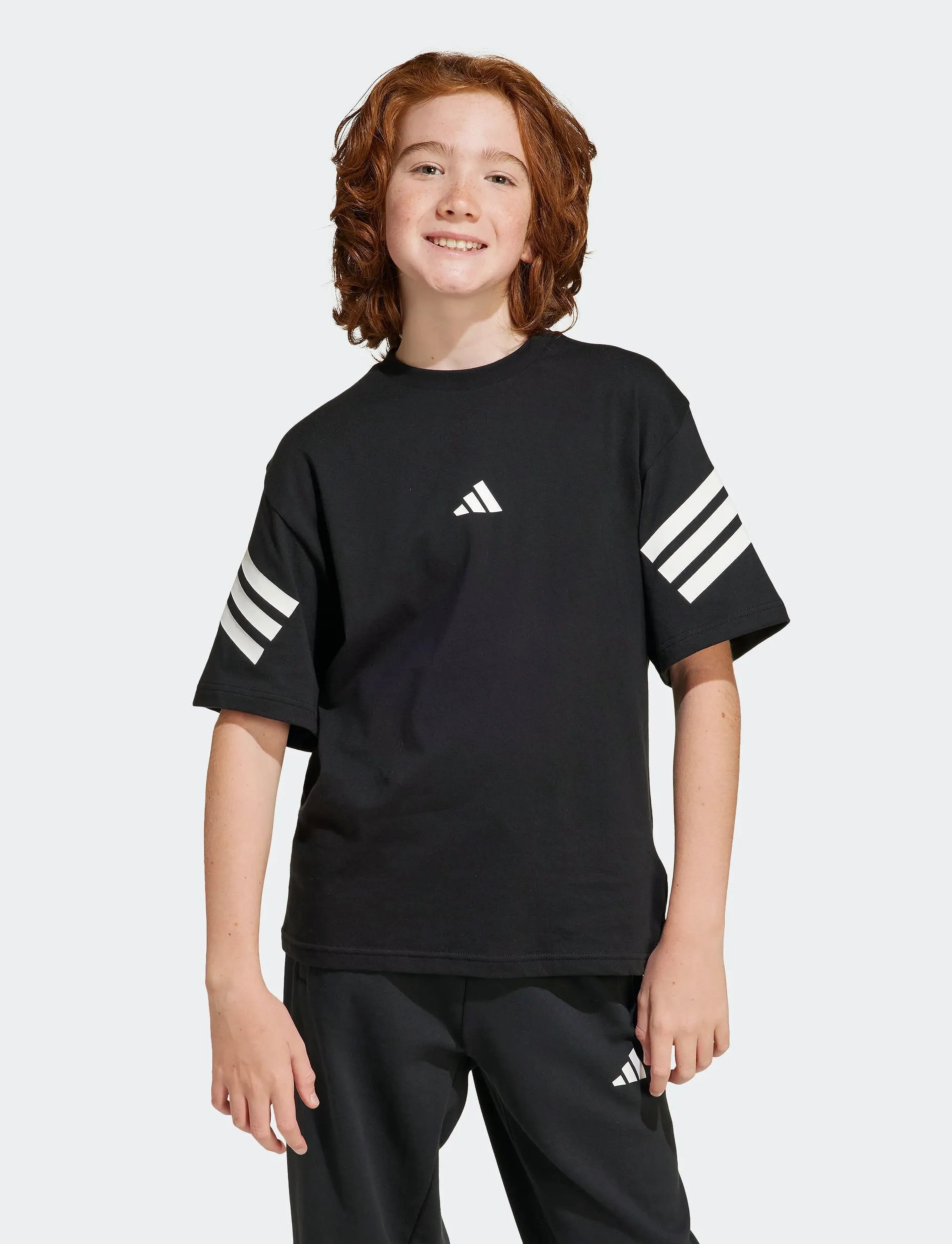 adidas Sportswear J FI 3S T - Toppar & T-shirts - BLACK/WHITE / black