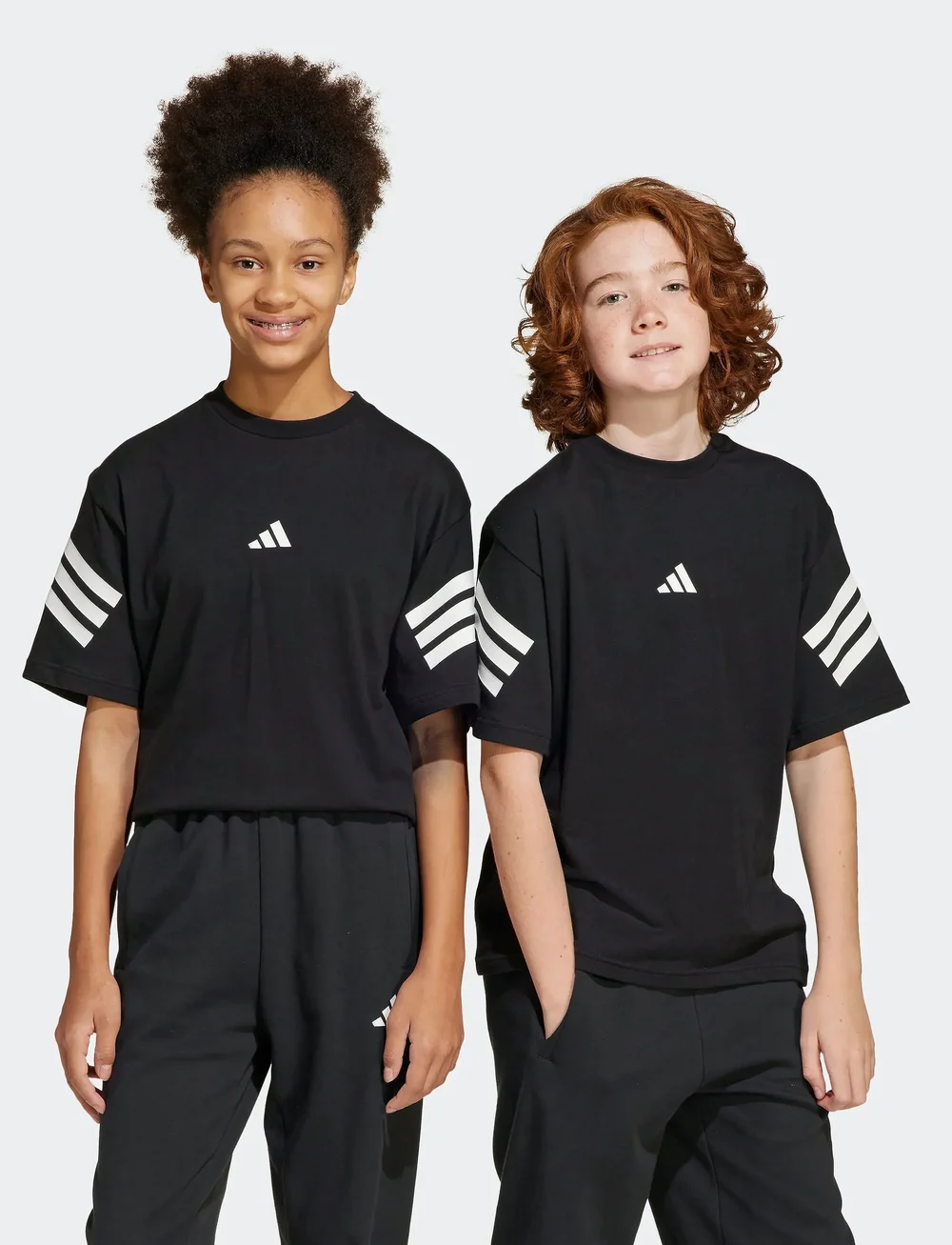 adidas Sportswear - J FI 3S T - kurzärmelig - black/white - 3