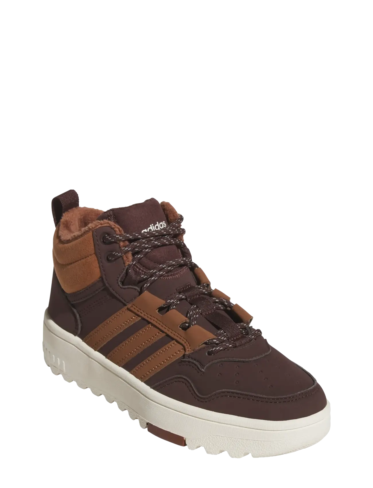 adidas Sportswear HOOPS 4.0 MID WINTERIZED J - Jalanõud - SHABRN/SUPCOL/OWHITE / brown