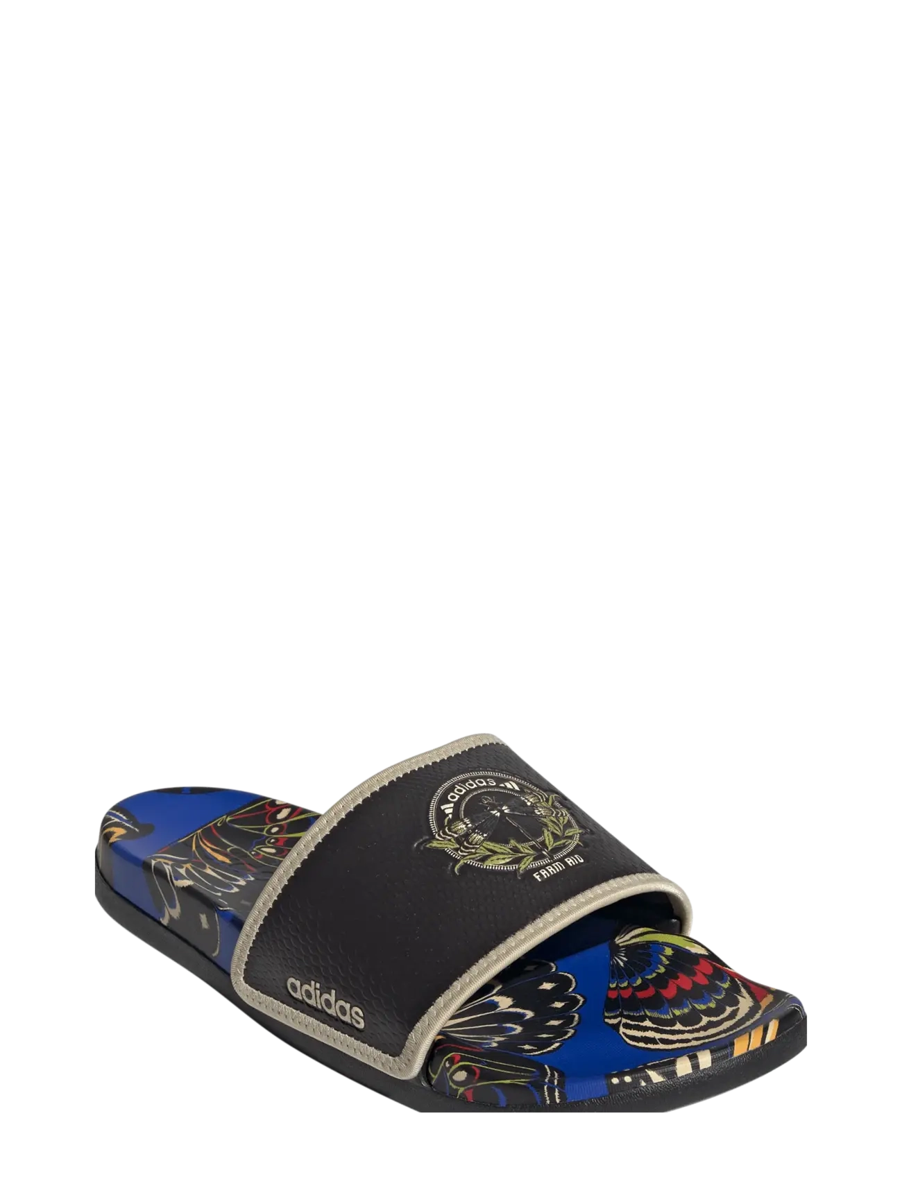 adidas Sportswear ADILETTE COMFORT - adidas - CBLACK/CBLACK/CBLACK / blue