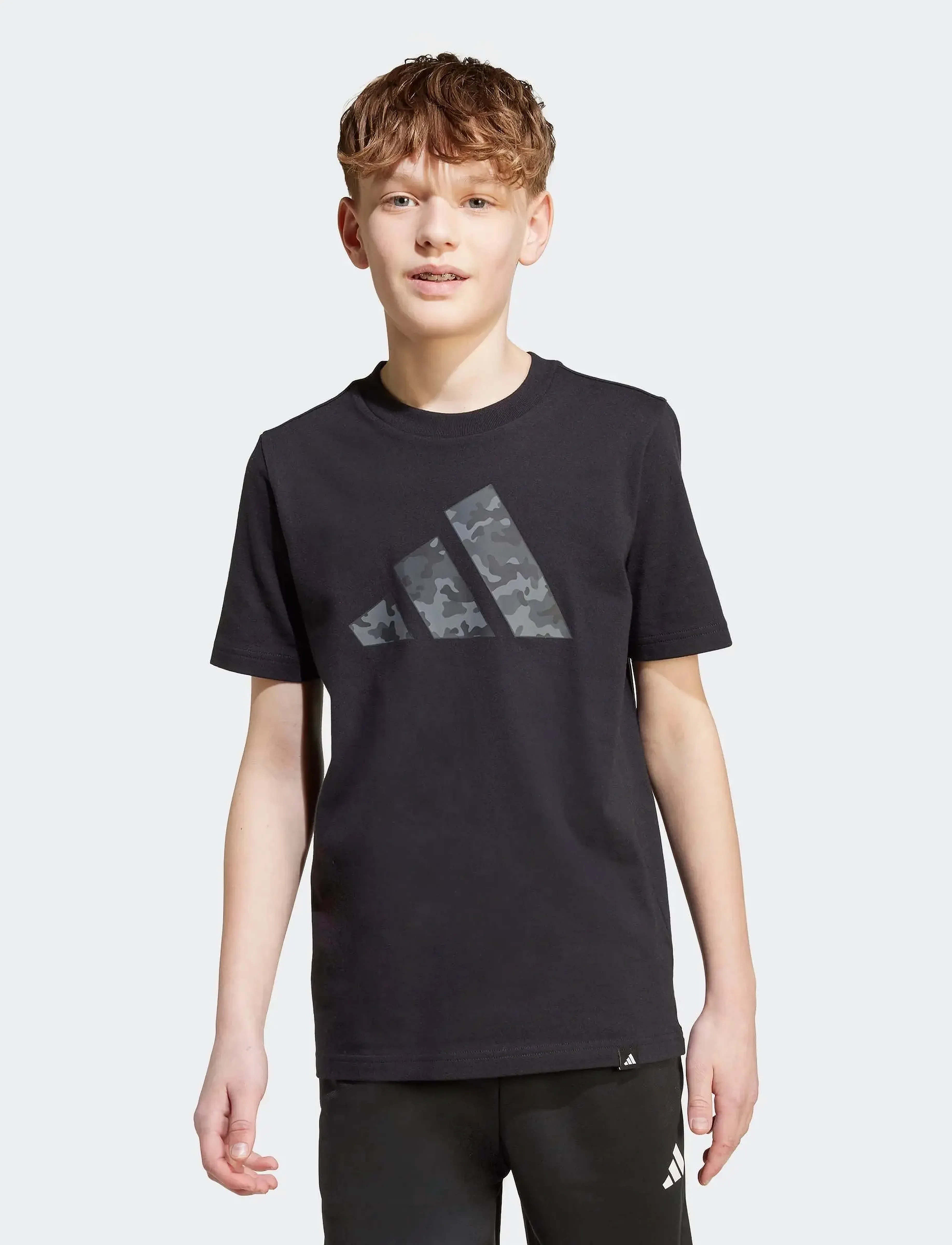 adidas Sportswear J CAMO T - Topi un T-krekli - BLACK / black