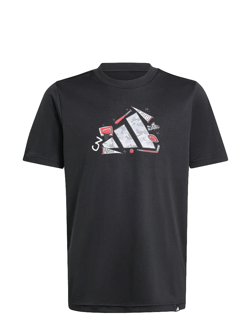 adidas Sportswear - J CAMO TRAIN T - kortærmede t-shirts - black - 1