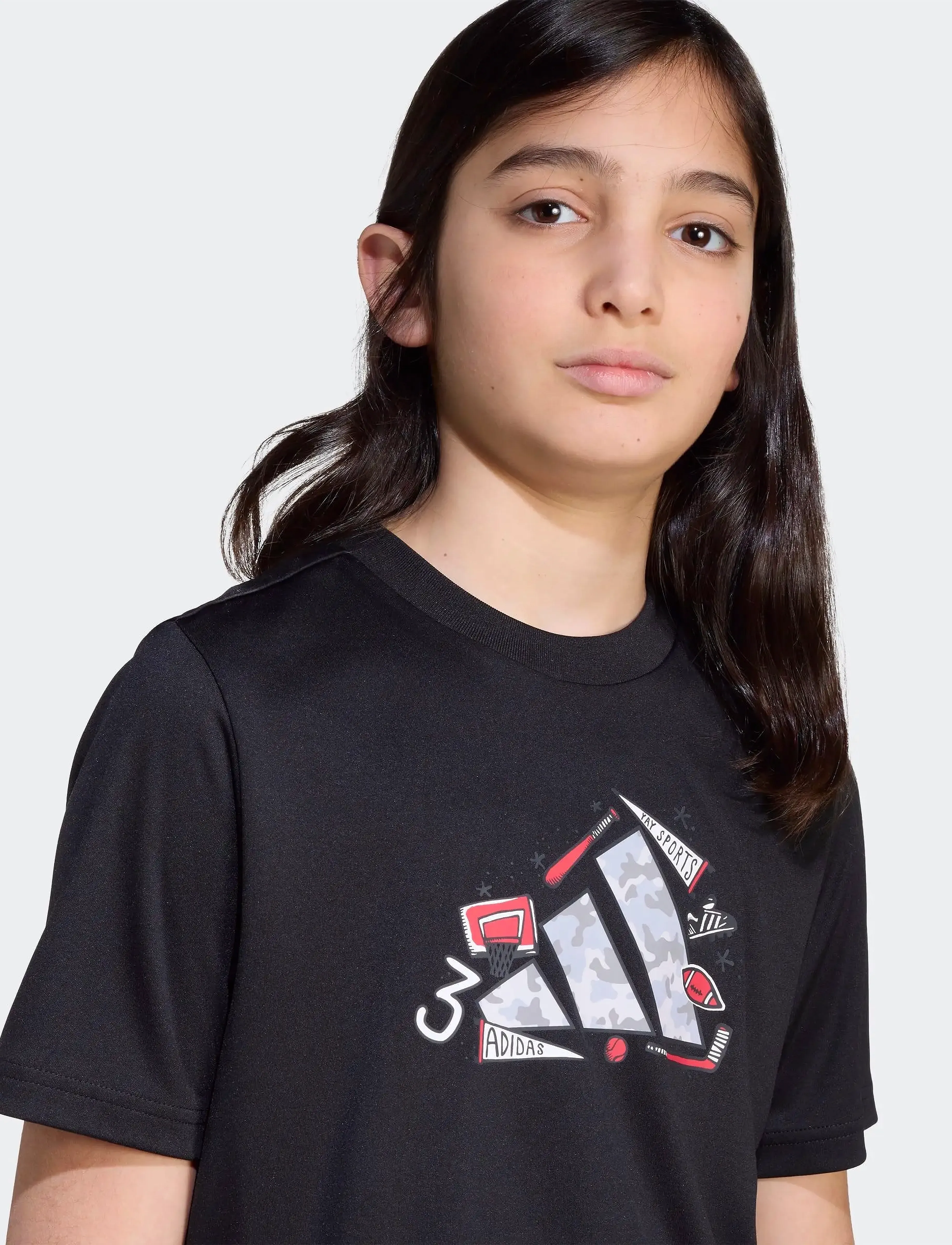 adidas Sportswear - J CAMO TRAIN T - kortærmede t-shirts - black - 4