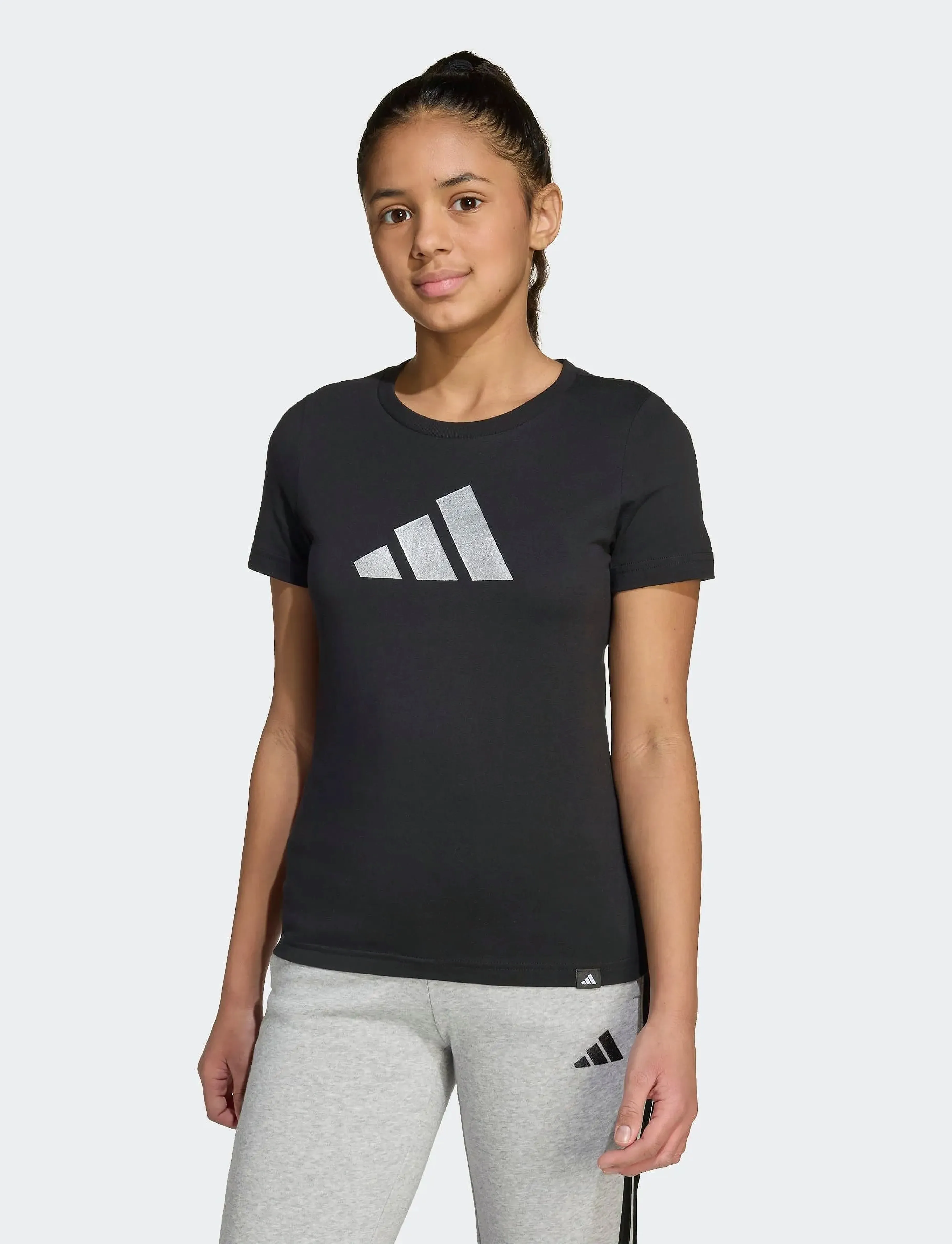 adidas Sportswear JG GLAM T - T-krekli ar īsām piedurknēm - BLACK / black