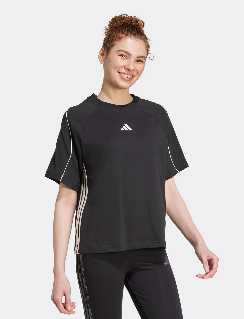 adidas Sportswear - W STADIUM TEE - t-shirts - black/owhite - 0