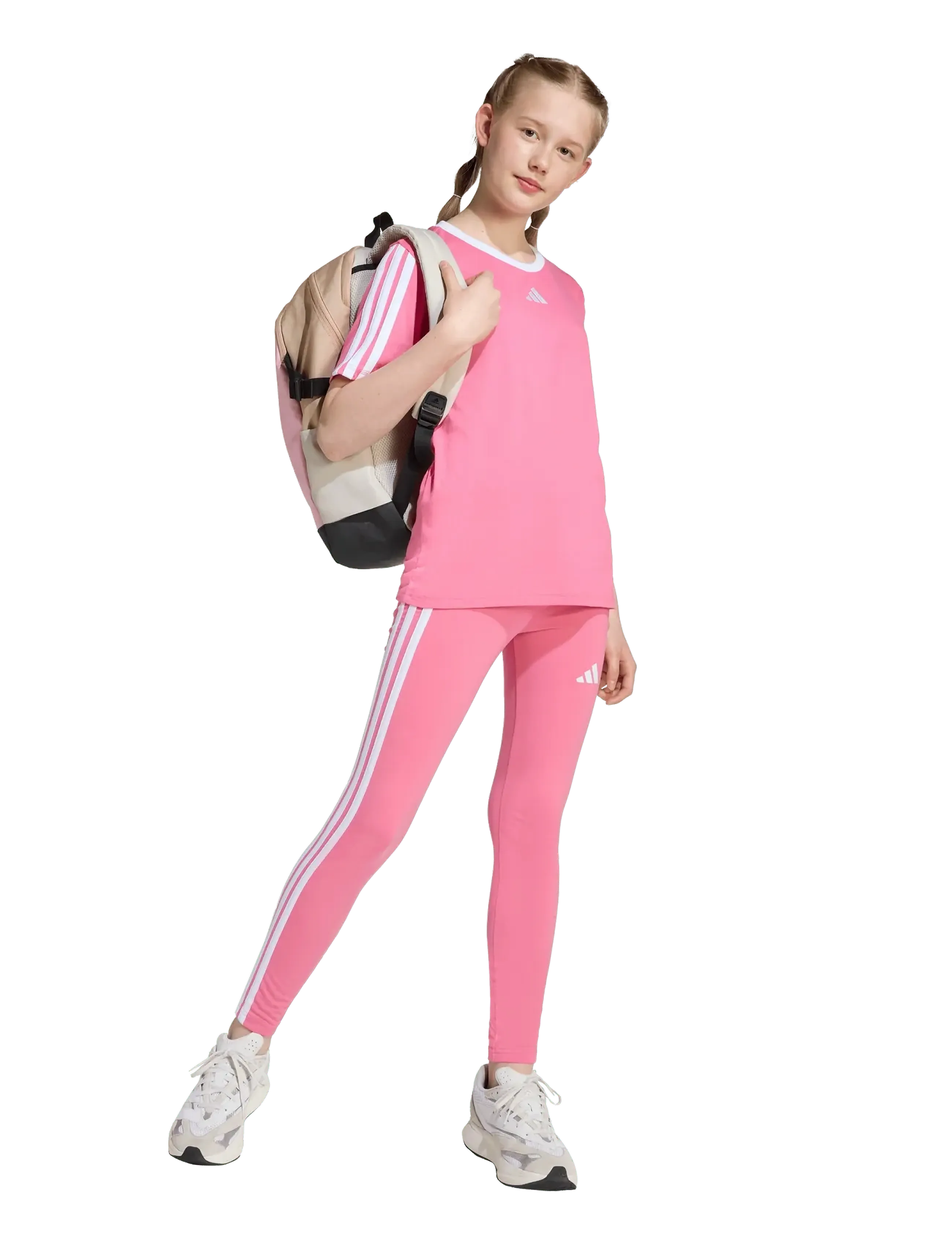 adidas Sportswear JG 3S LEG 230 - Leggings - PNKFUS/WHITE / pink/rose