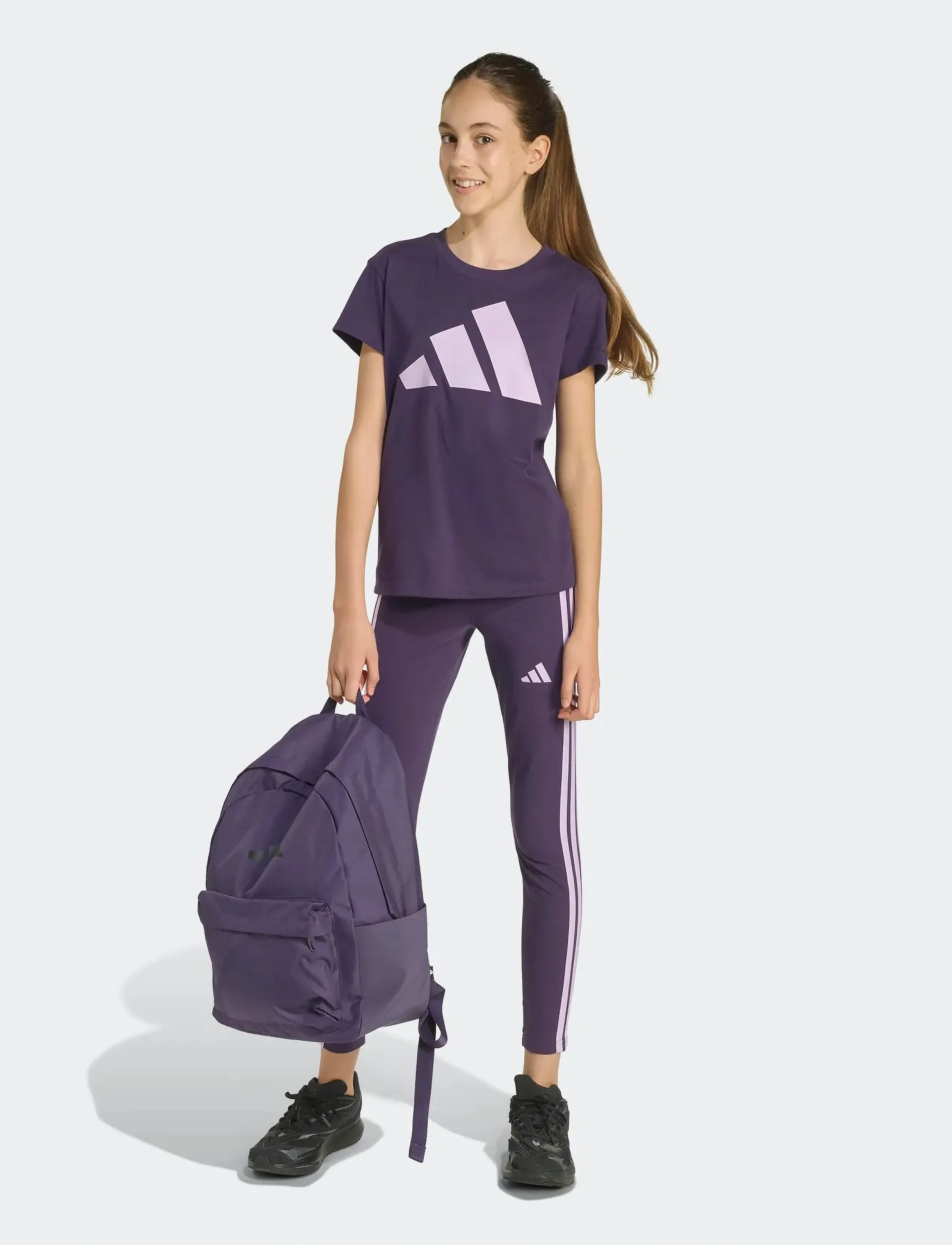 adidas Sportswear JG 3S LEG 230 - Leggings - AURPLU/POWPLU / purple