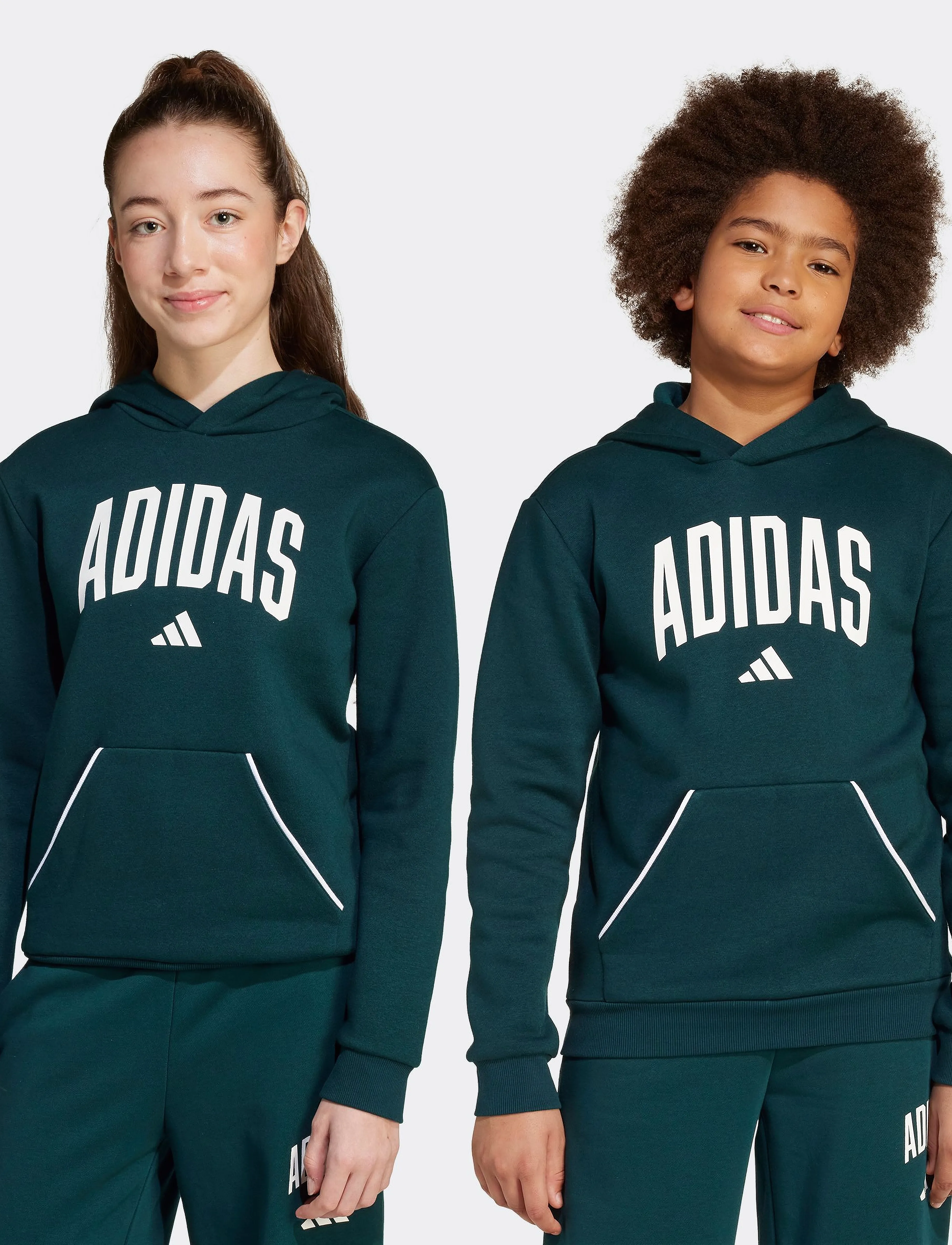 adidas Sportswear - J CLGT OH FL HD - hættetrøjer - aurivy/white - 2