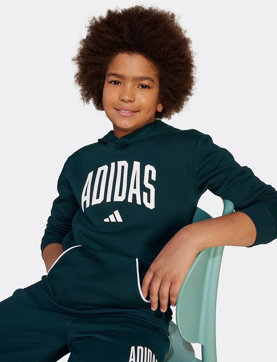 adidas Sportswear - J CLGT OH FL HD - hættetrøjer - aurivy/white - 4