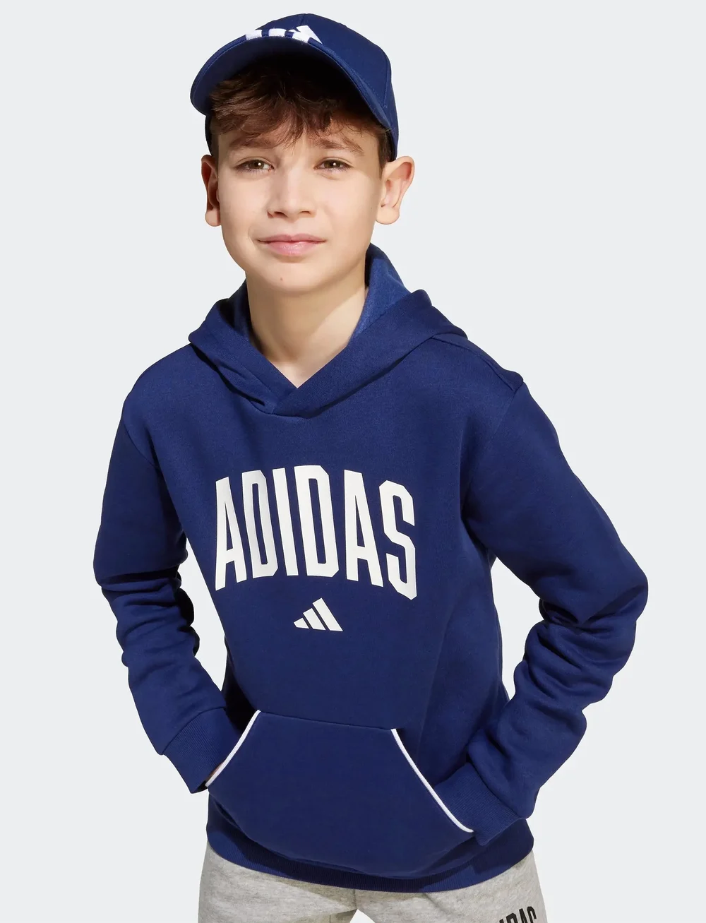 adidas Sportswear - J CLGT OH FL HD - kapuutsiga dressipluusid - dkblue/white - 2