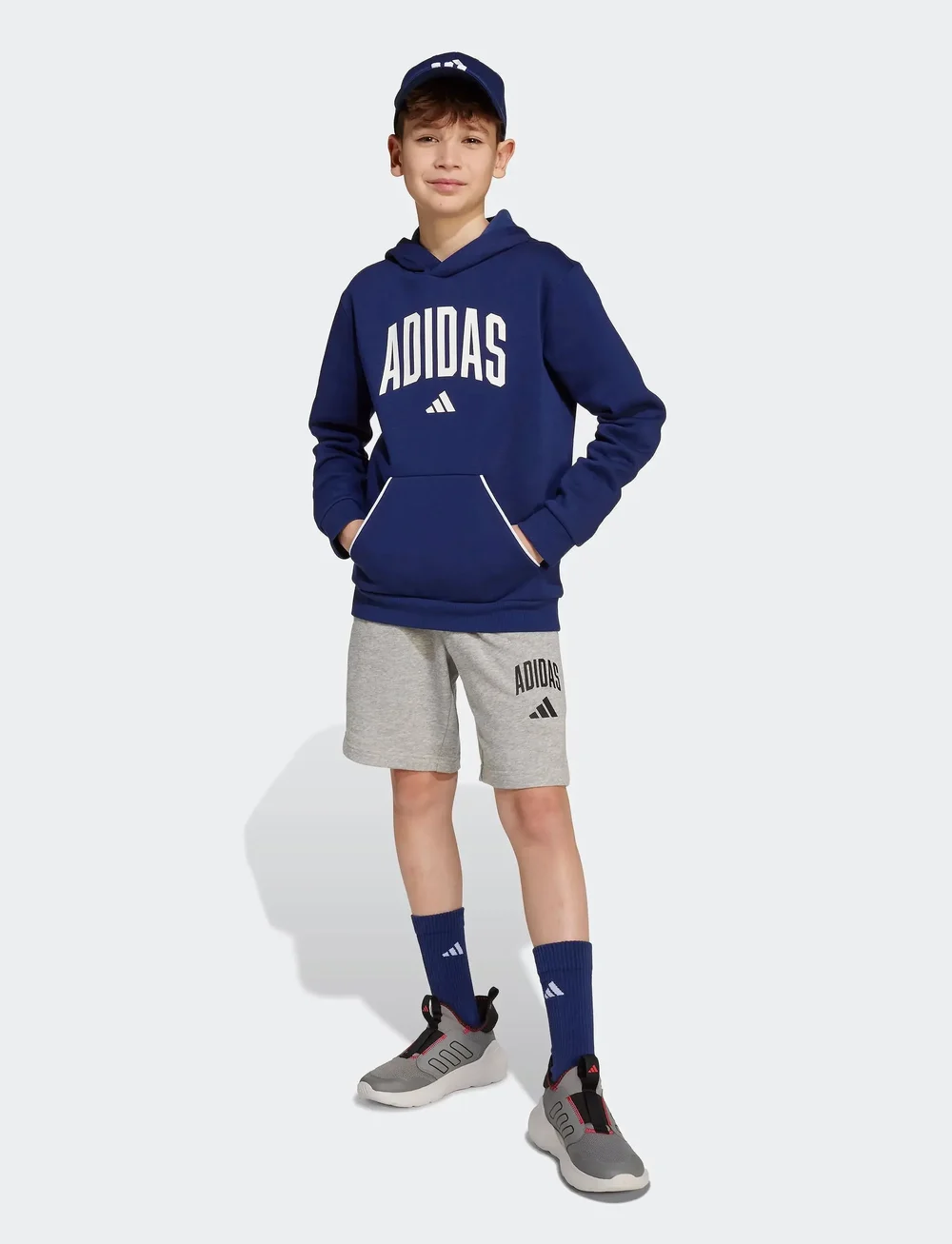 adidas Sportswear - J CLGT OH FL HD - kapuutsiga dressipluusid - dkblue/white - 4