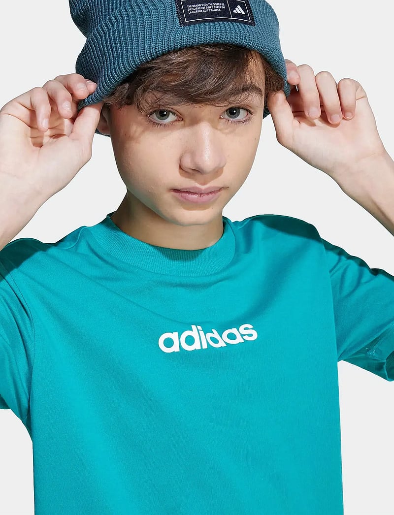 adidas Sportswear - J LIN TEE 160 - krótki rękaw - purtea/white - 2