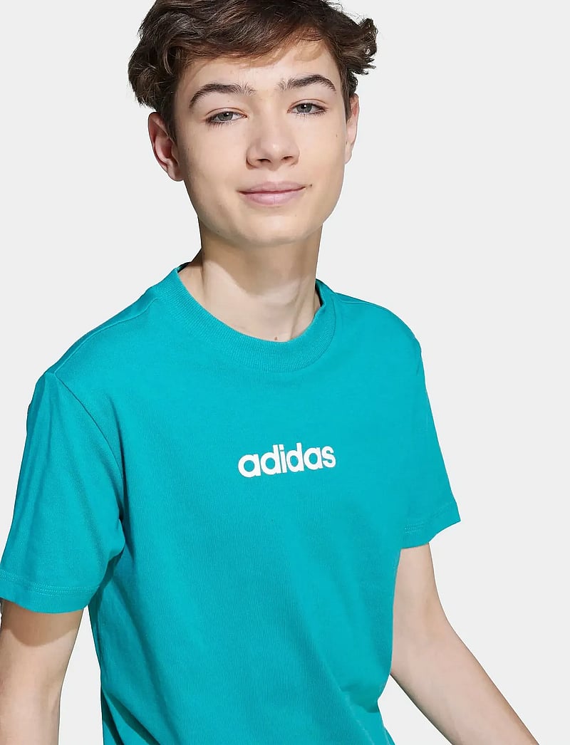 adidas Sportswear - J LIN TEE 160 - krótki rękaw - purtea/white - 4