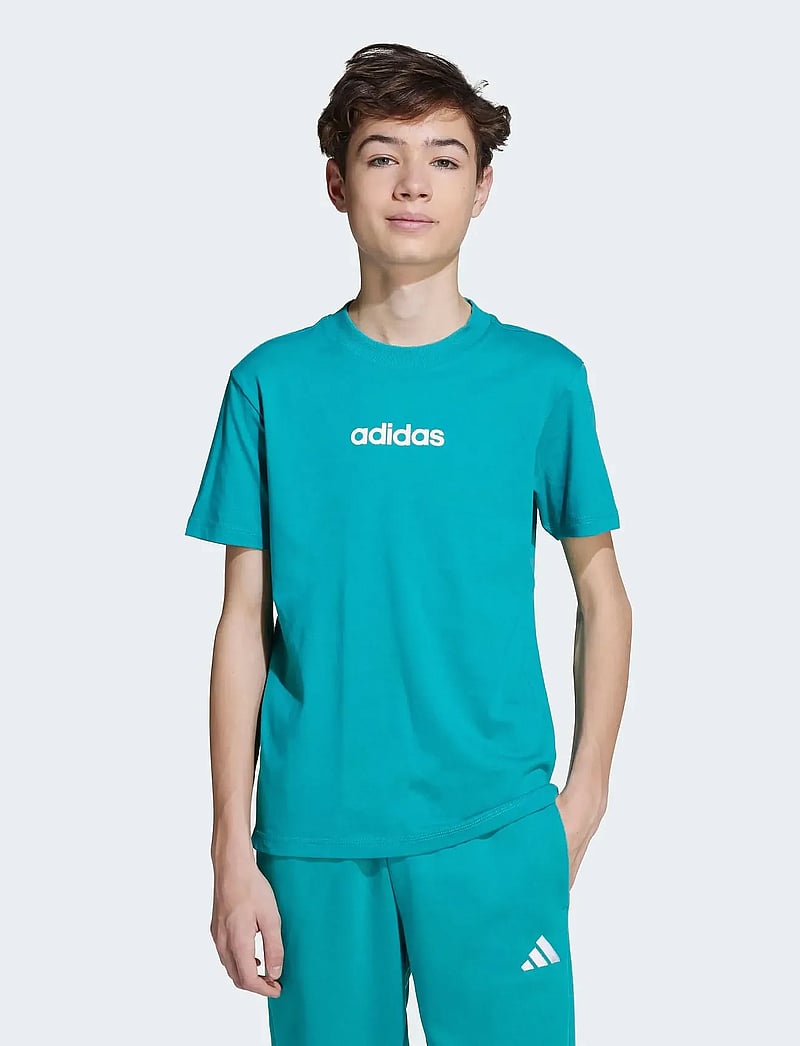 adidas Sportswear - J LIN TEE 160 - krótki rękaw - purtea/white - 5