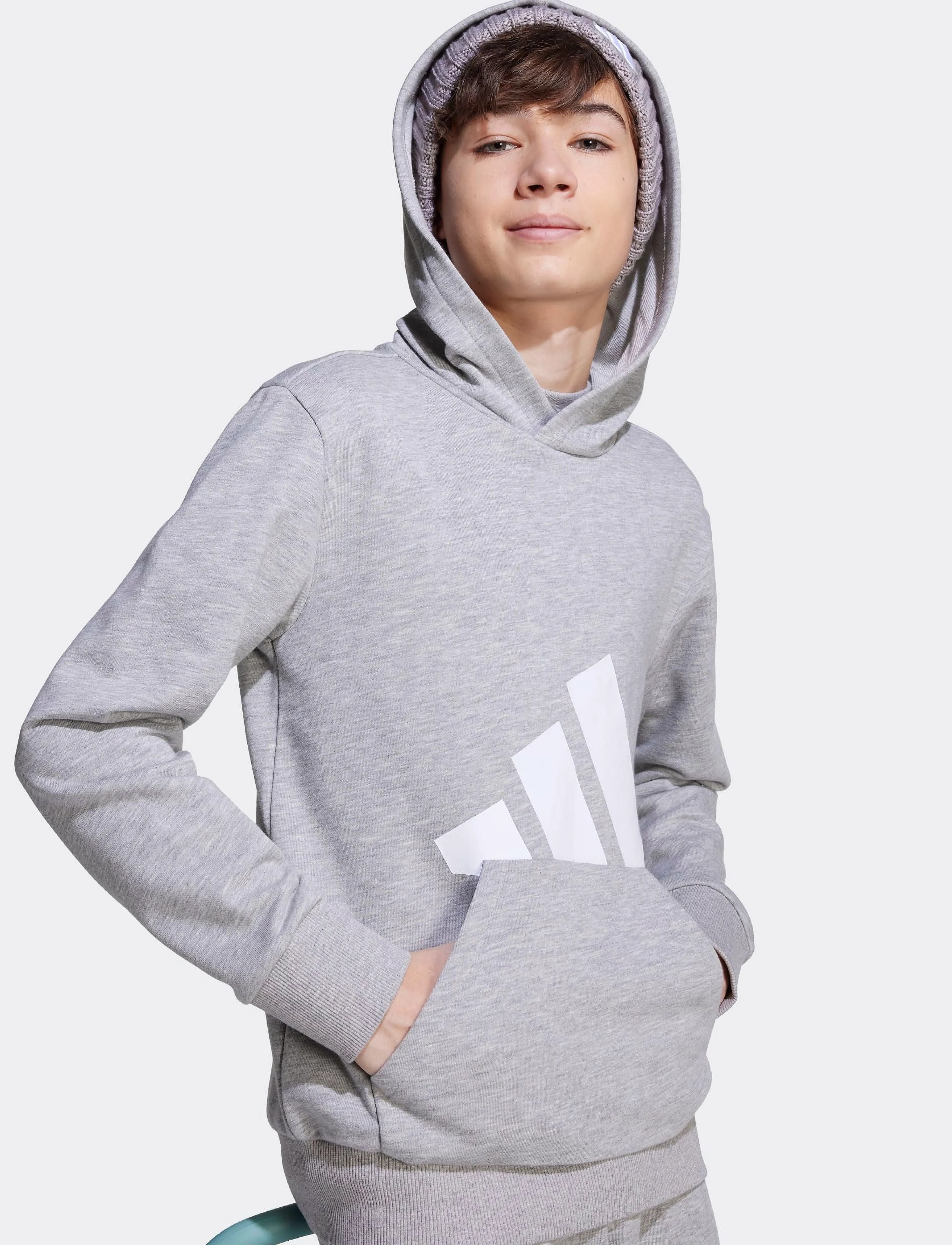 adidas Sportswear - J BL FT HD 280 - hættetrøjer - mgreyh/white - 4