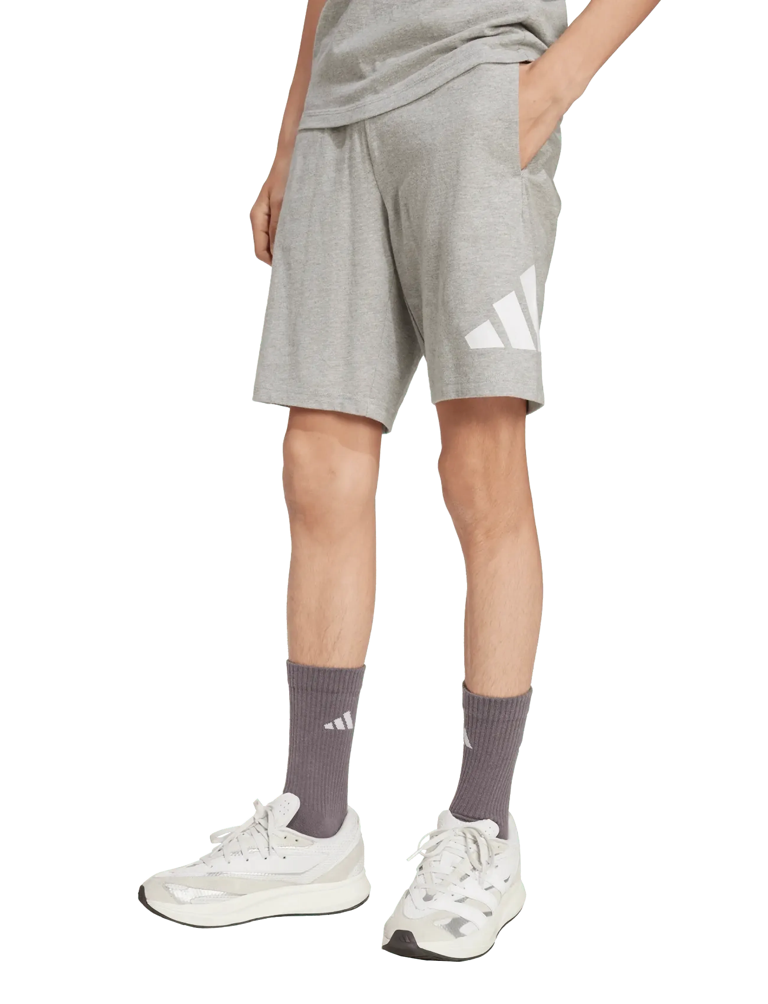 adidas Sportswear J BL KN SH 210 - Shorts - MGREYH/WHITE / grey