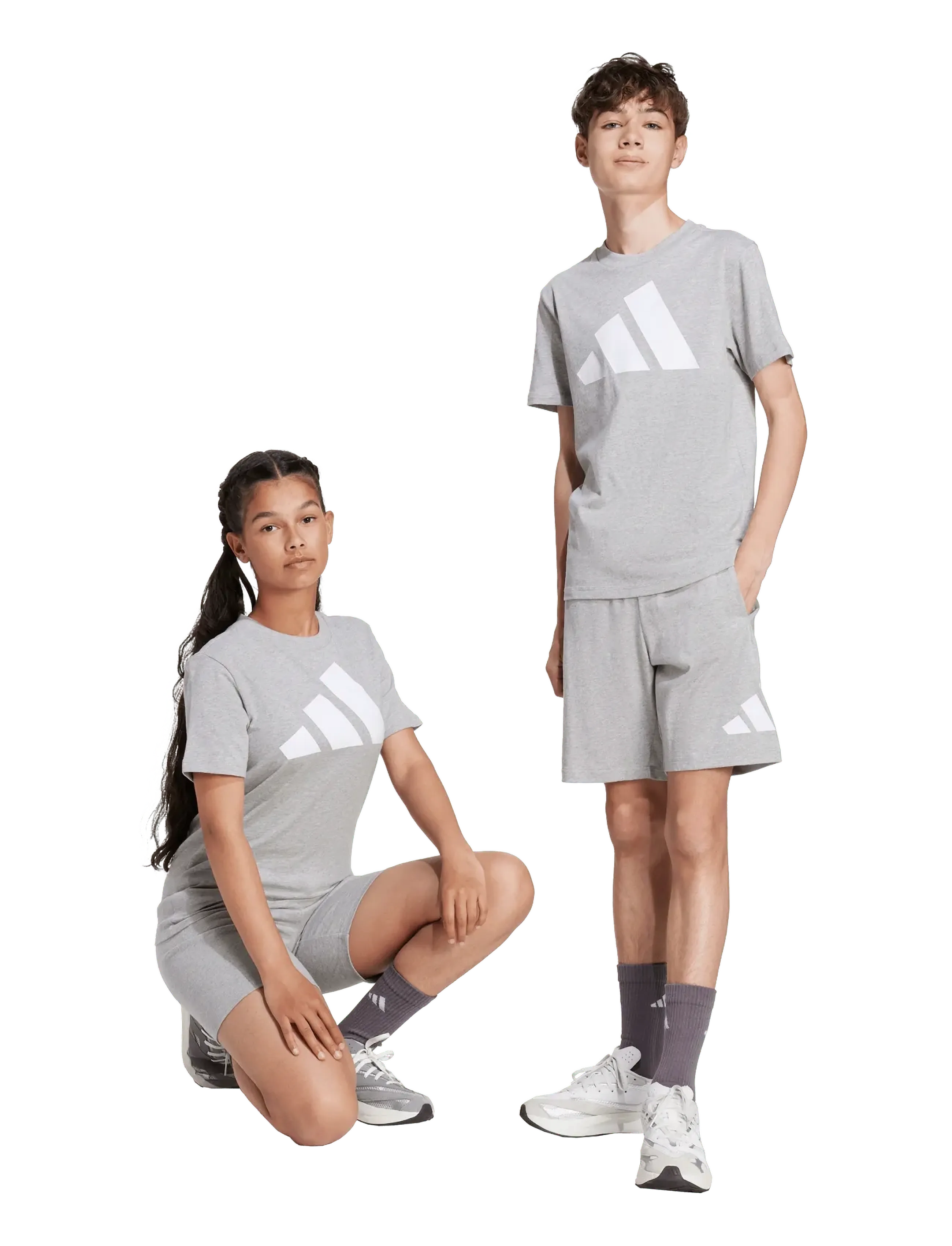 adidas Sportswear - J BL KN SH 210 - sweatshorts - mgreyh/white - 4