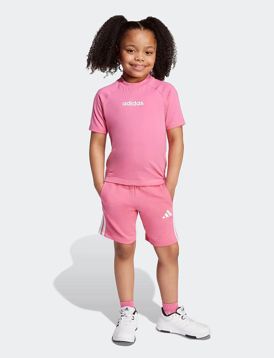 adidas Sportswear - LK LIN TEE 160 - kurzärmelig - pnkfus/white - 0