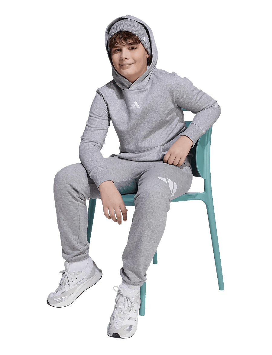 adidas Sportswear - J SL FL HD 225 - huvtröjor - mgreyh/white - 0