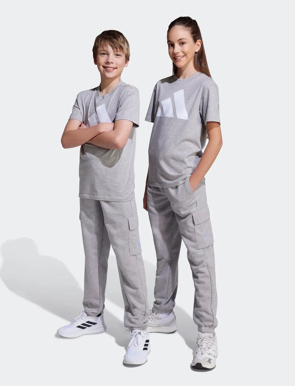 adidas Sportswear - J SL FT C PT - dressipüksid - mgreyh/white - 4