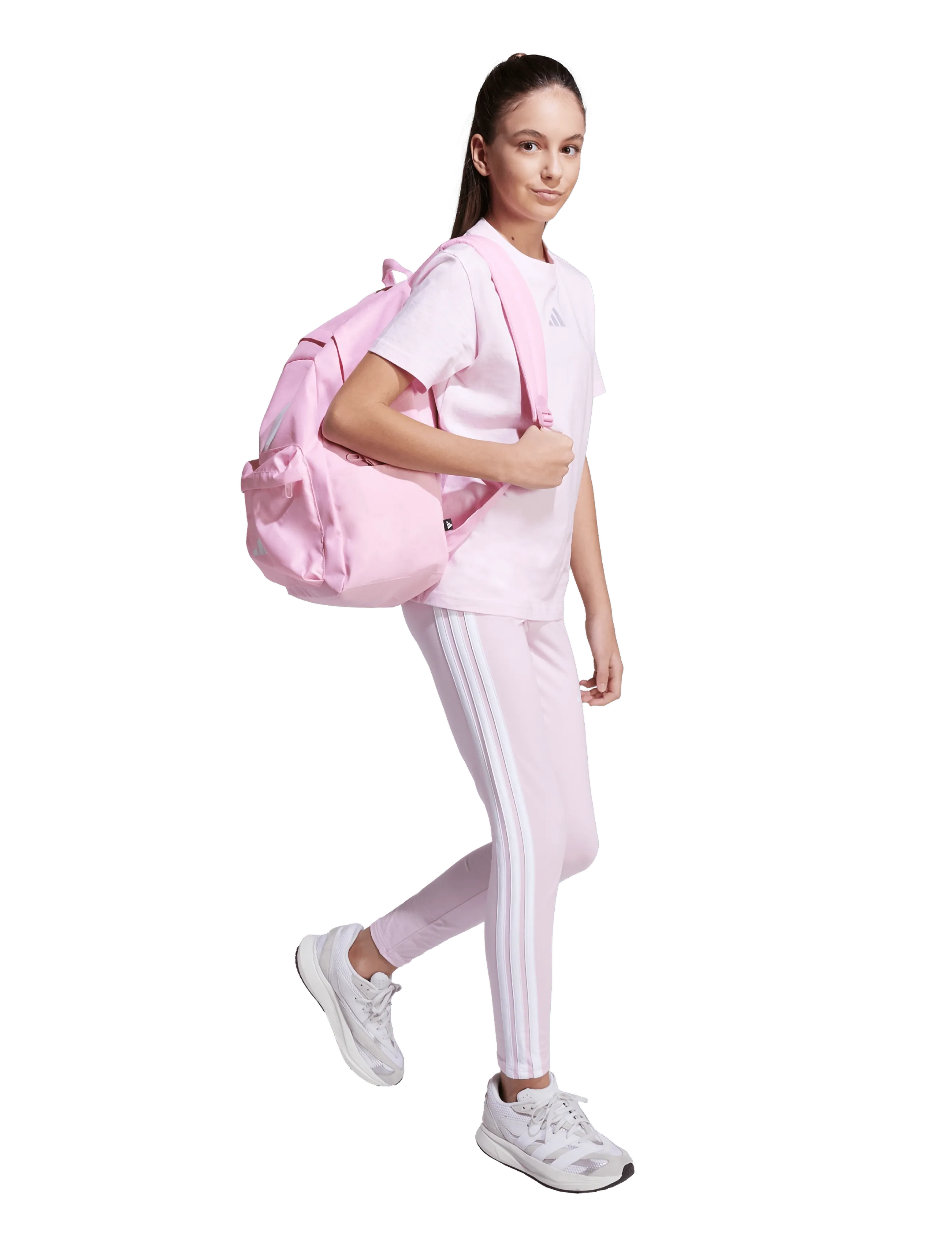 adidas Sportswear J SL TEE 160 - T-särgid - CLPINK/WHITE / pink/rose