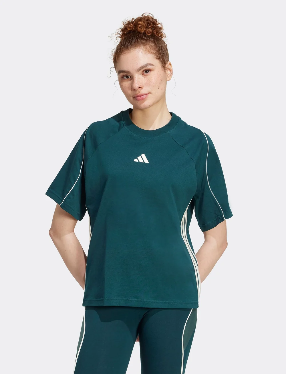adidas Sportswear - W STADIUM TEE - t-shirts - aurivy/owhite - 0