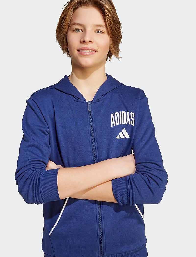 adidas Sportswear - J CLGT FT FZ - huvtröjor - dkblue/white - 3