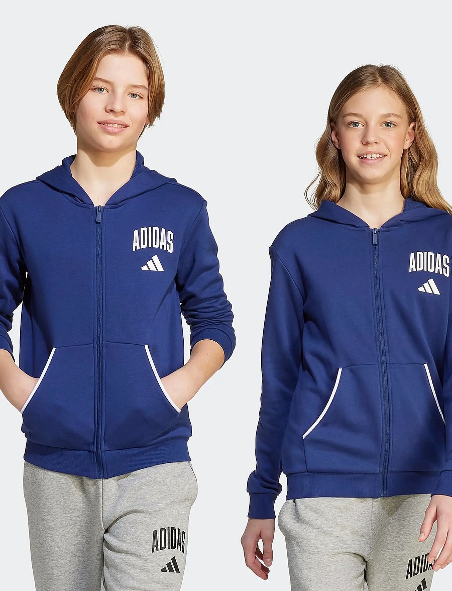 adidas Sportswear - J CLGT FT FZ - hættetrøjer - dkblue/white - 4