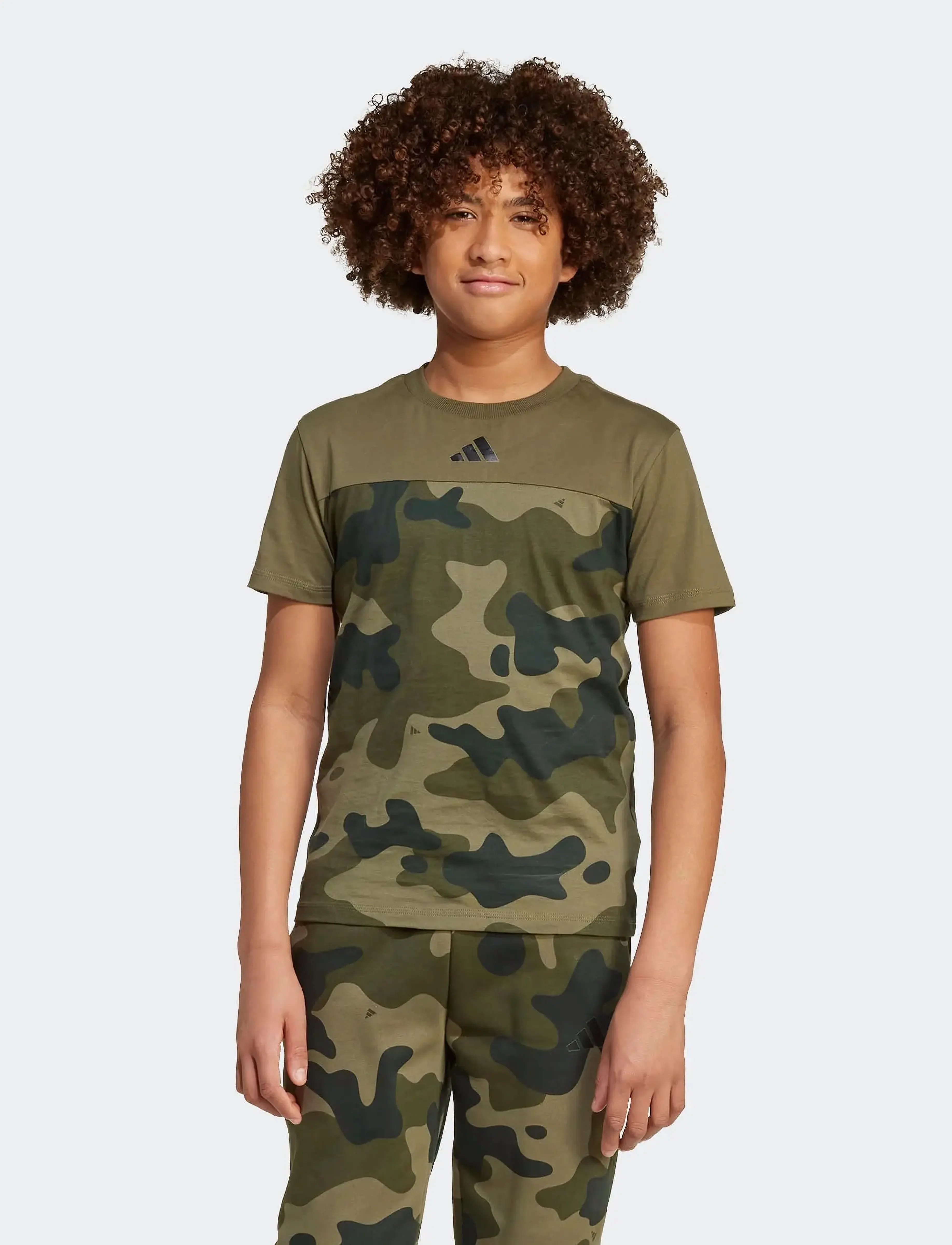 adidas Sportswear - J CAMO T - sportieve tops - olistr/black - 0