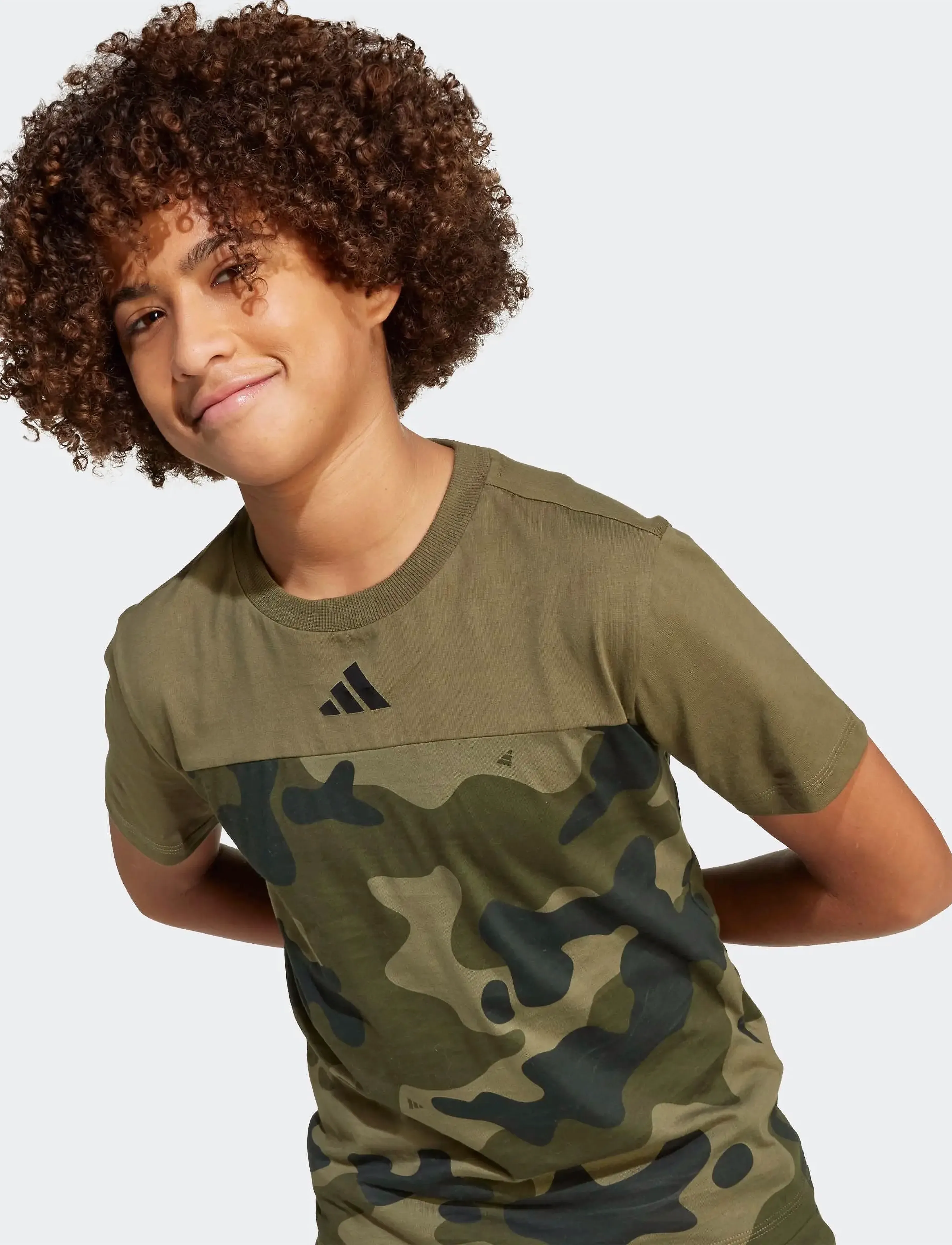 adidas Sportswear - J CAMO T - sportieve tops - olistr/black - 3