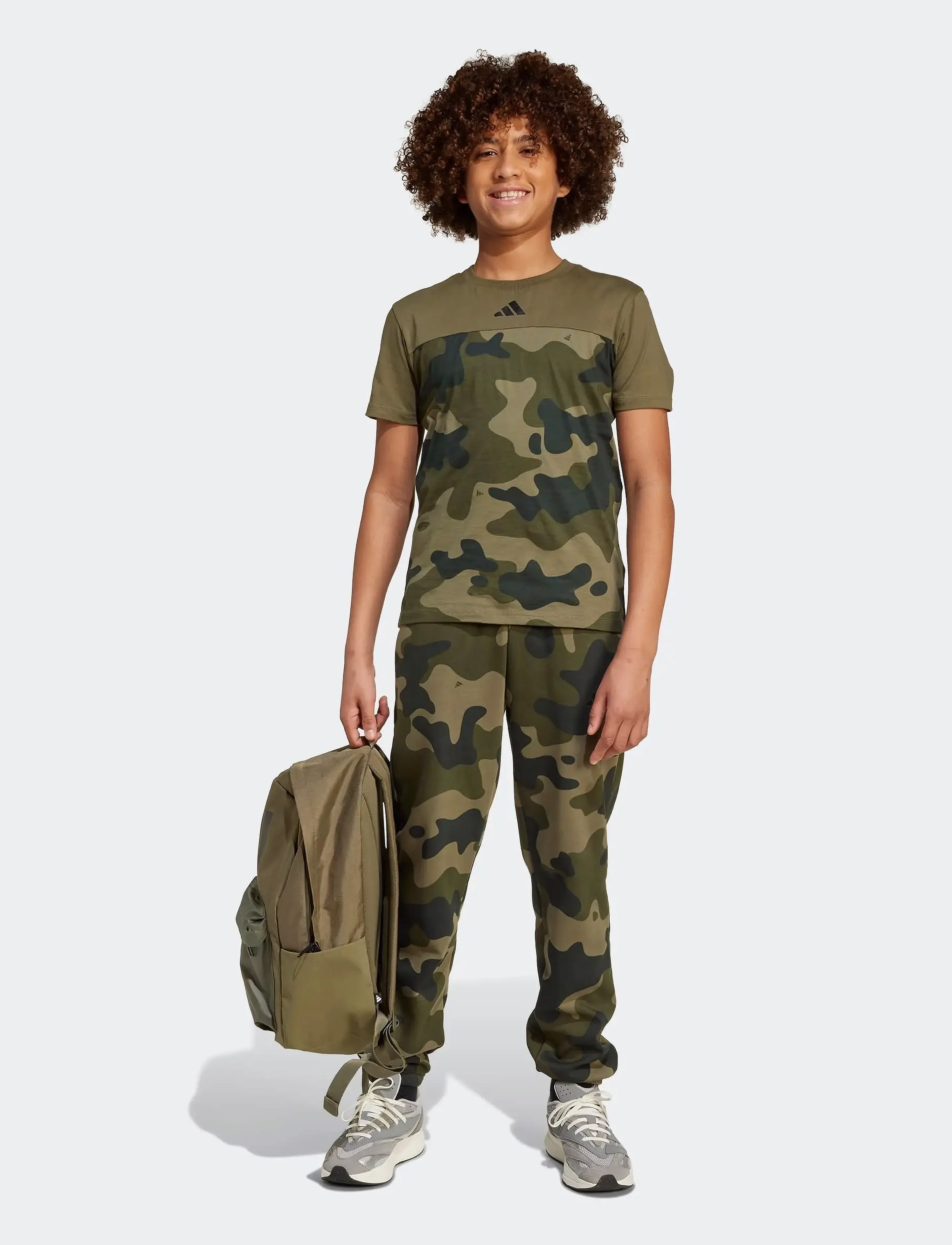 adidas Sportswear - J CAMO T - sportieve tops - olistr/black - 4