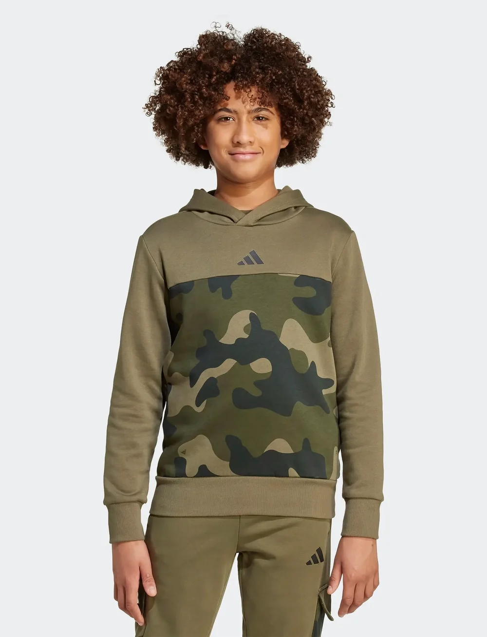adidas Sportswear - J  CAMO FL HD - huvtröjor - olistr/black - 0
