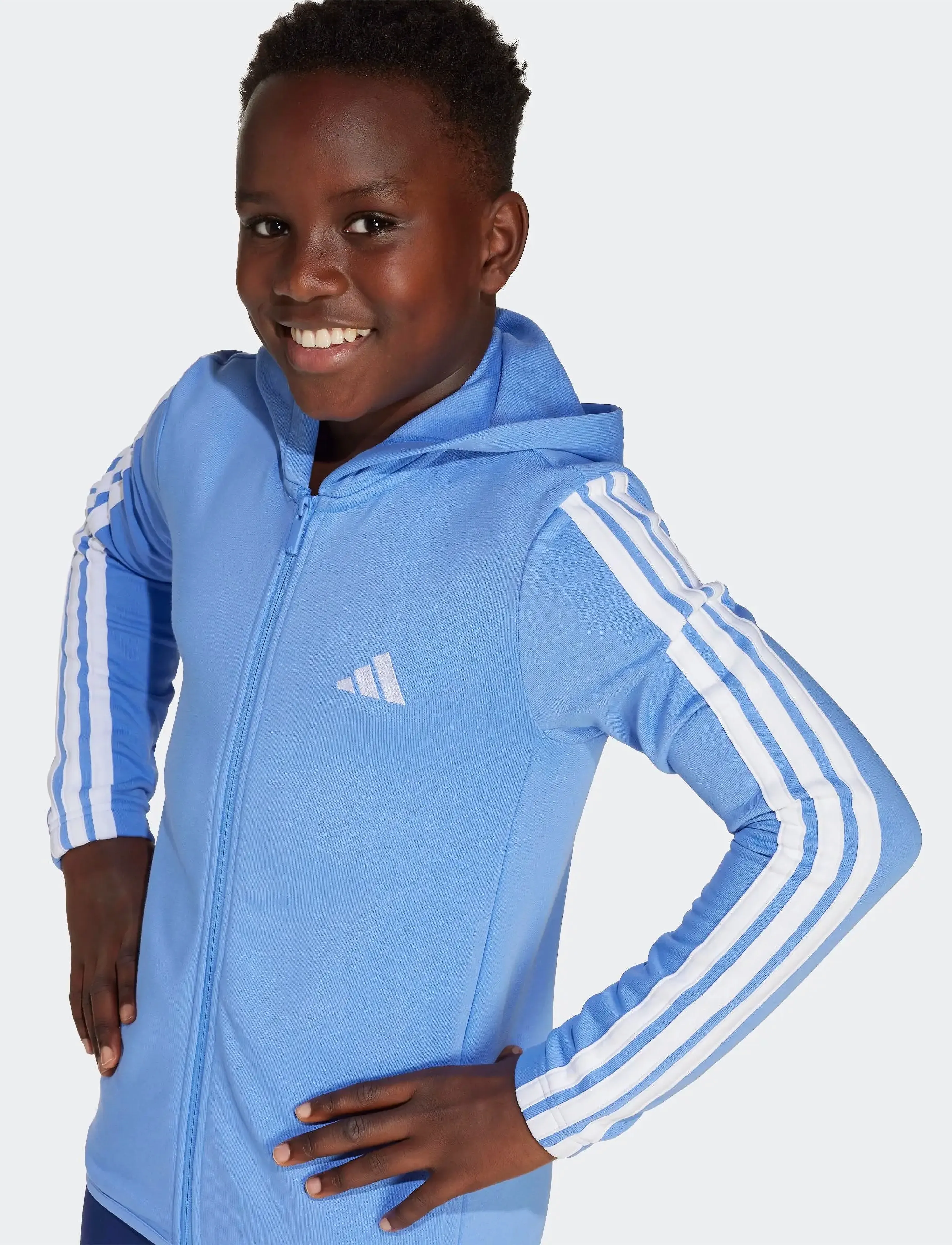 adidas Sportswear - J 3S FT TS 220 - trainingsanzug - blufus/white - 4