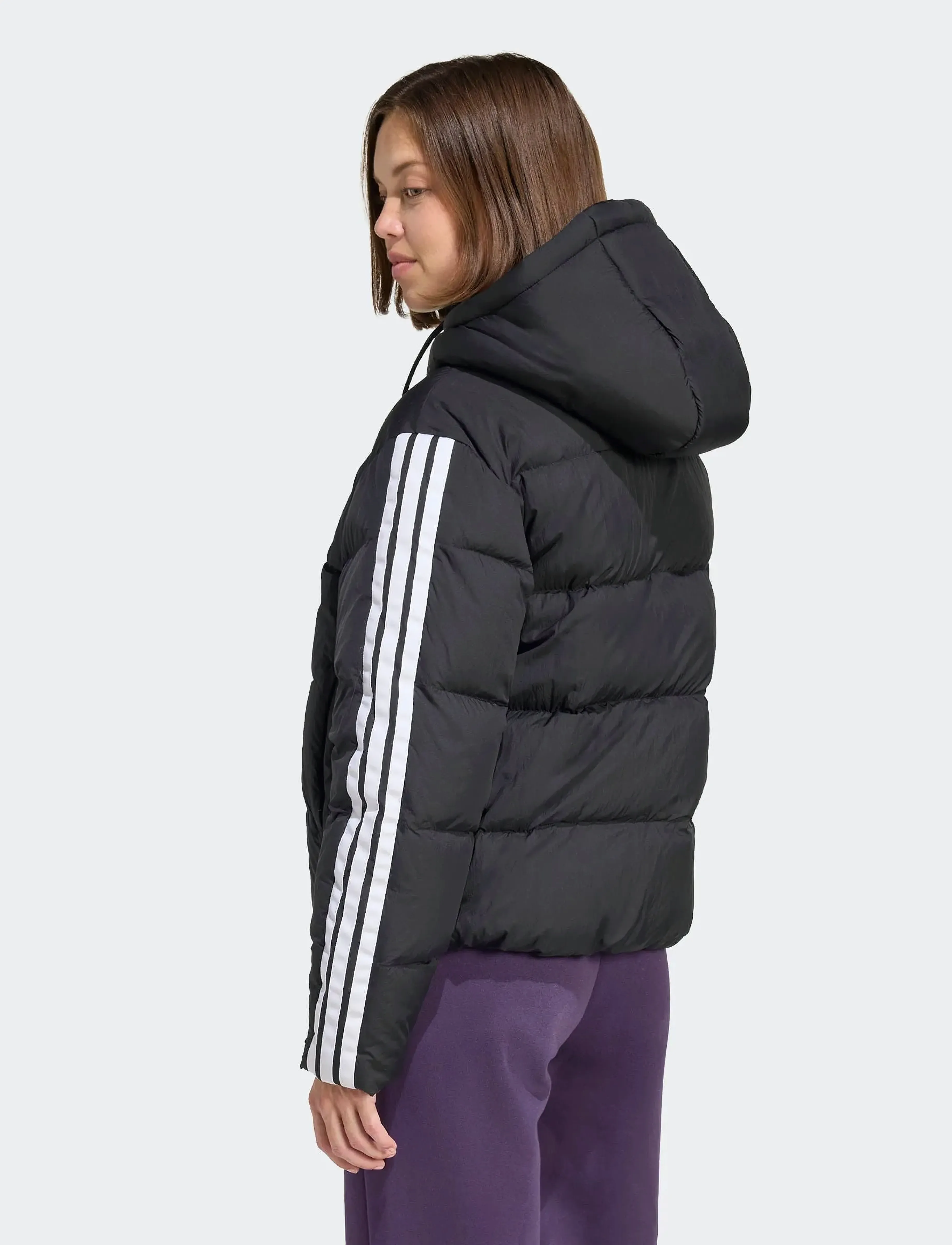 adidas Sportswear - W ESS 3S P D HO - vinterjackor - black - 4