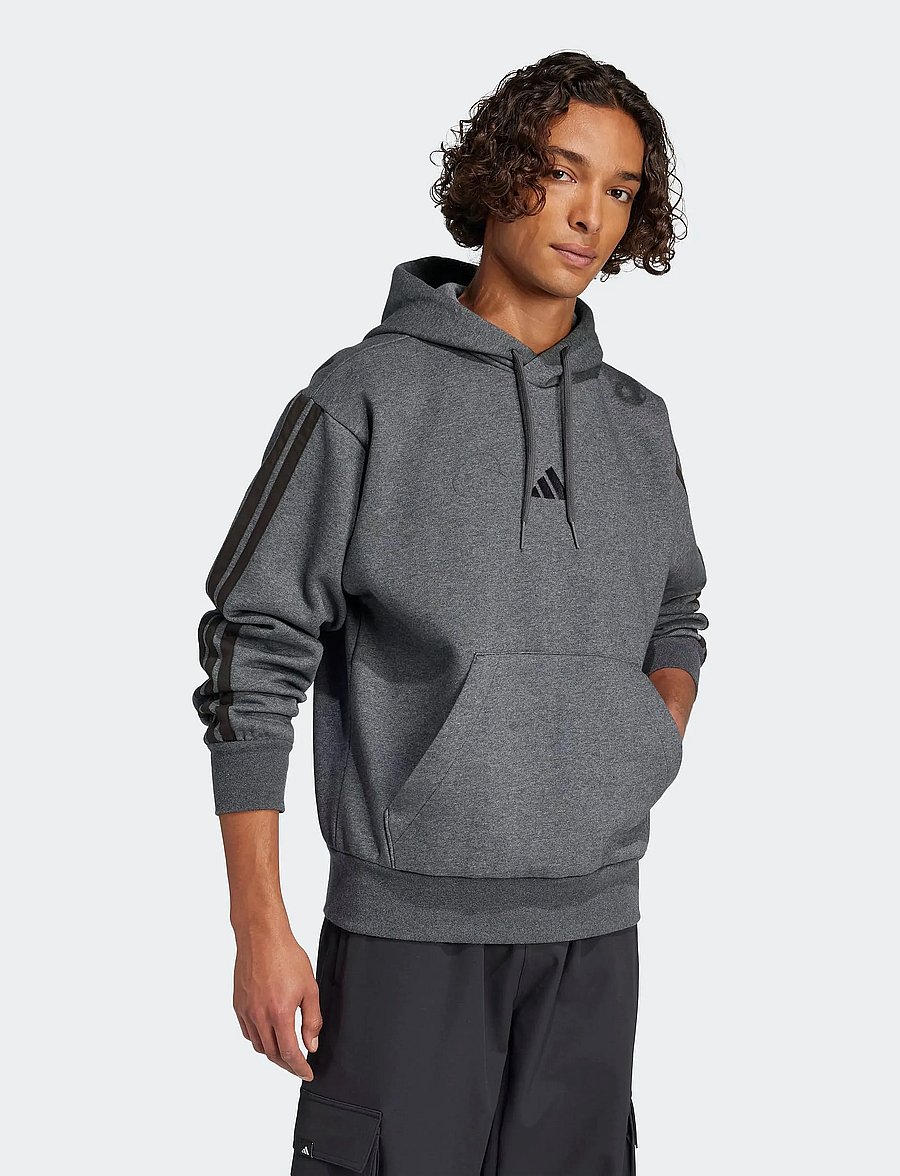 adidas Sportswear - M 3S FL HD - hættetrøjer - dgreyh/black - 0
