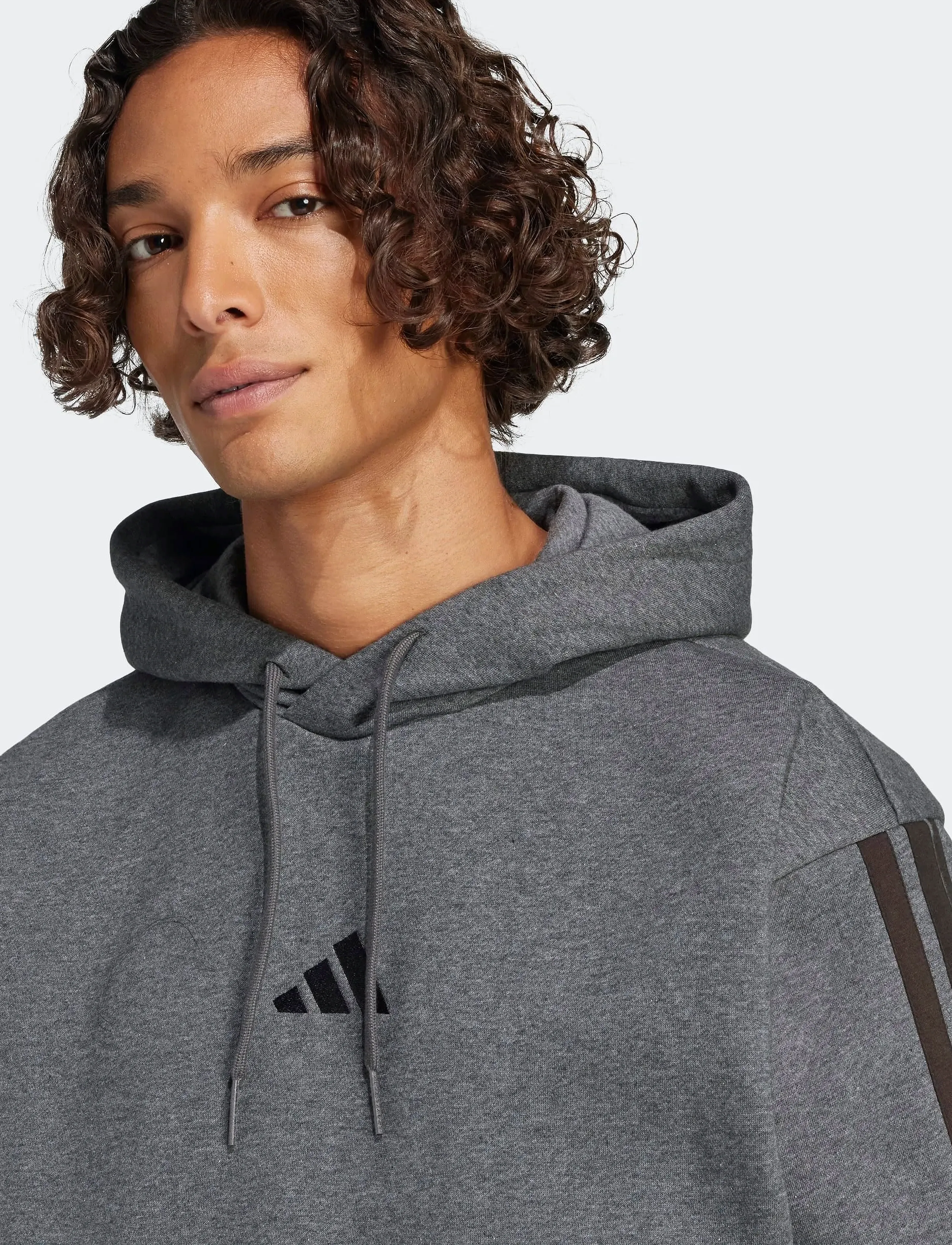 adidas Sportswear - M 3S FL HD - hættetrøjer - dgreyh/black - 3