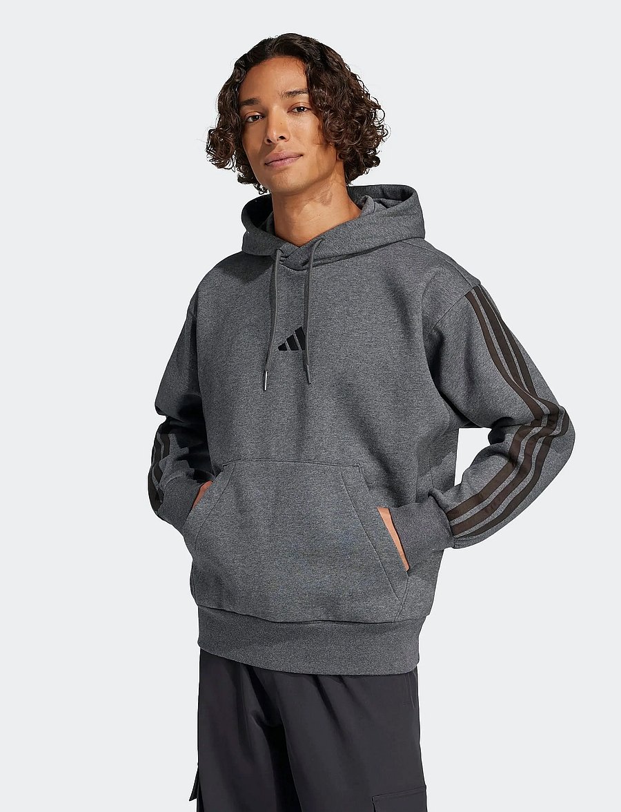 adidas Sportswear - M 3S FL HD - hættetrøjer - dgreyh/black - 4