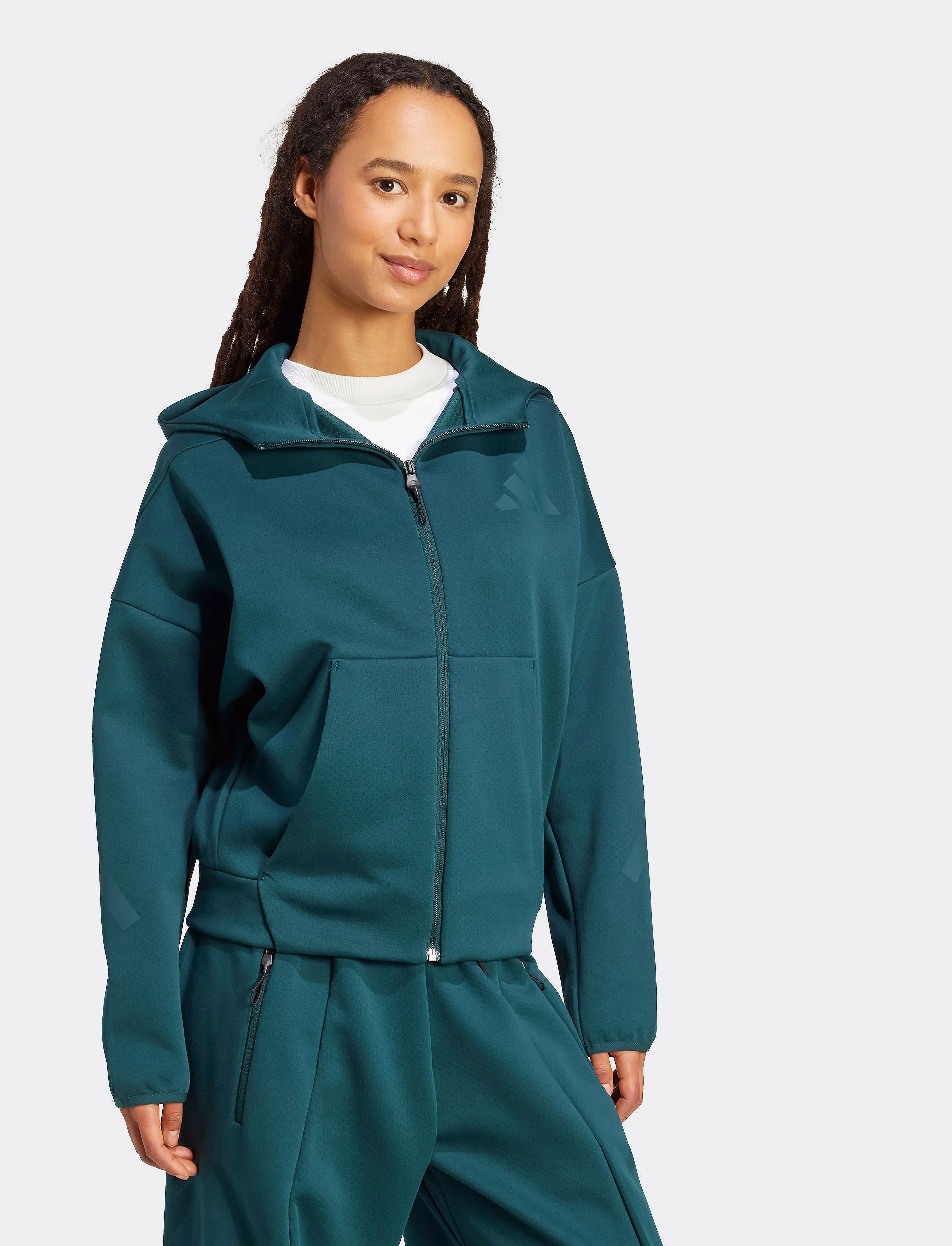 adidas Sportswear W Z.n.e. Fz, M, Navy, Sport Sweatshirts & Hoodies > Sport Hoodies, Dame