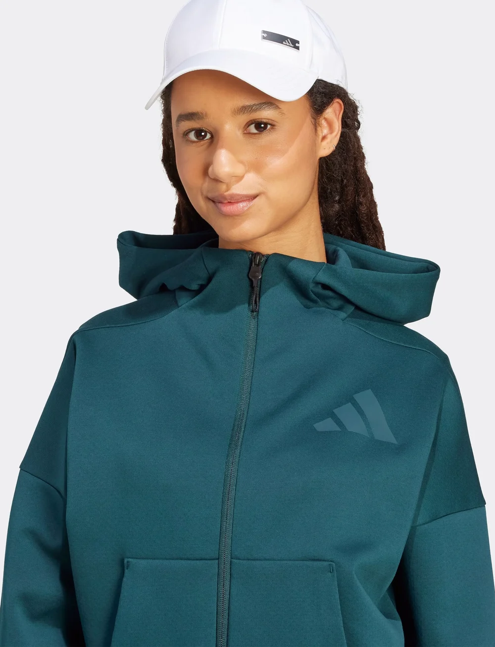 adidas Sportswear - W Z.N.E. FZ - huvtröjor - aurivy - 4