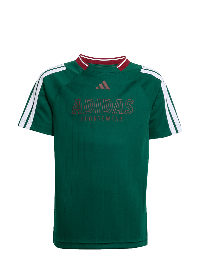 adidas Sportswear - J HOT TEE - sporttoppar - drkgrn/white/cburgu - 1