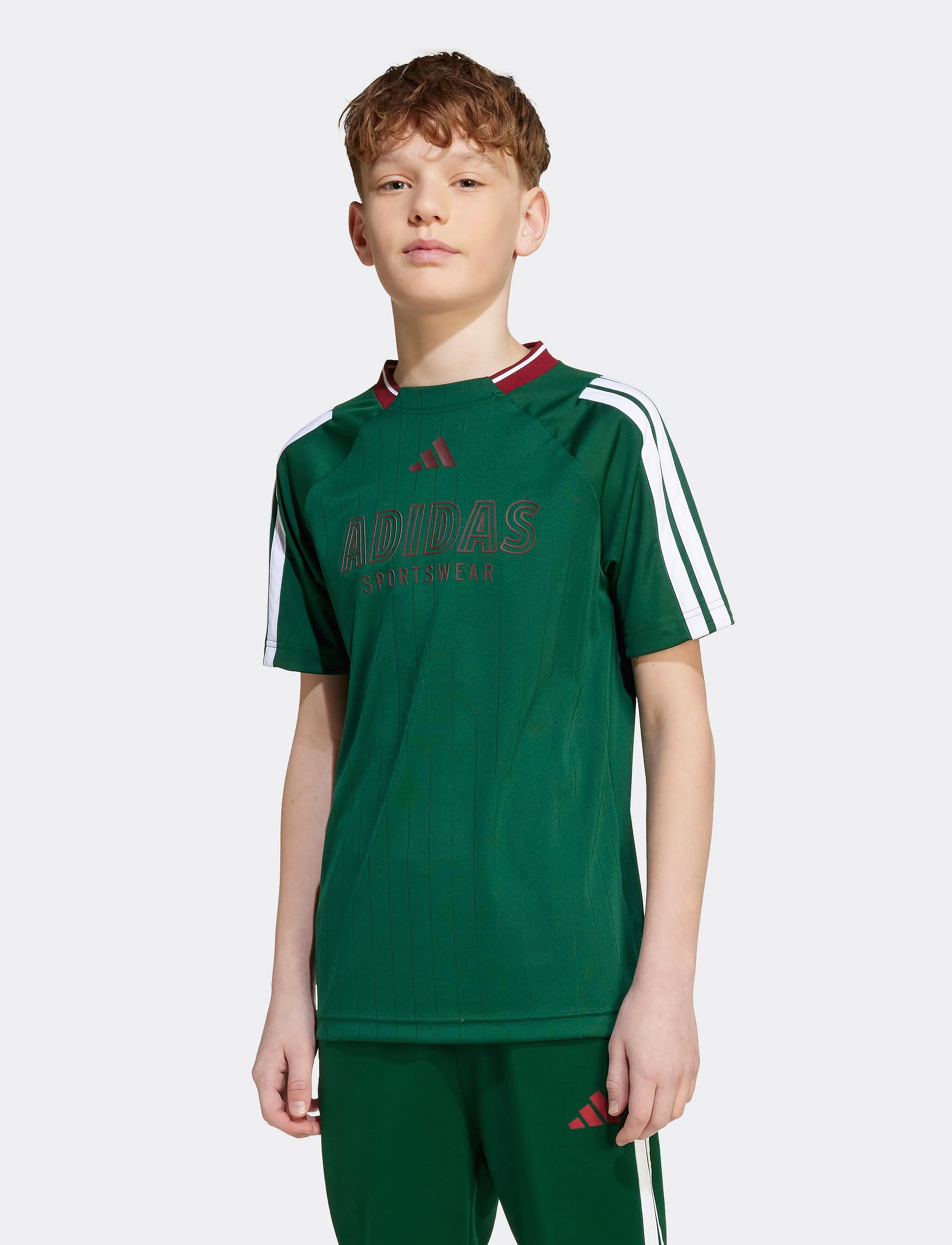 adidas Sportswear - J HOT TEE - urheilutopit - drkgrn/white/cburgu - 4